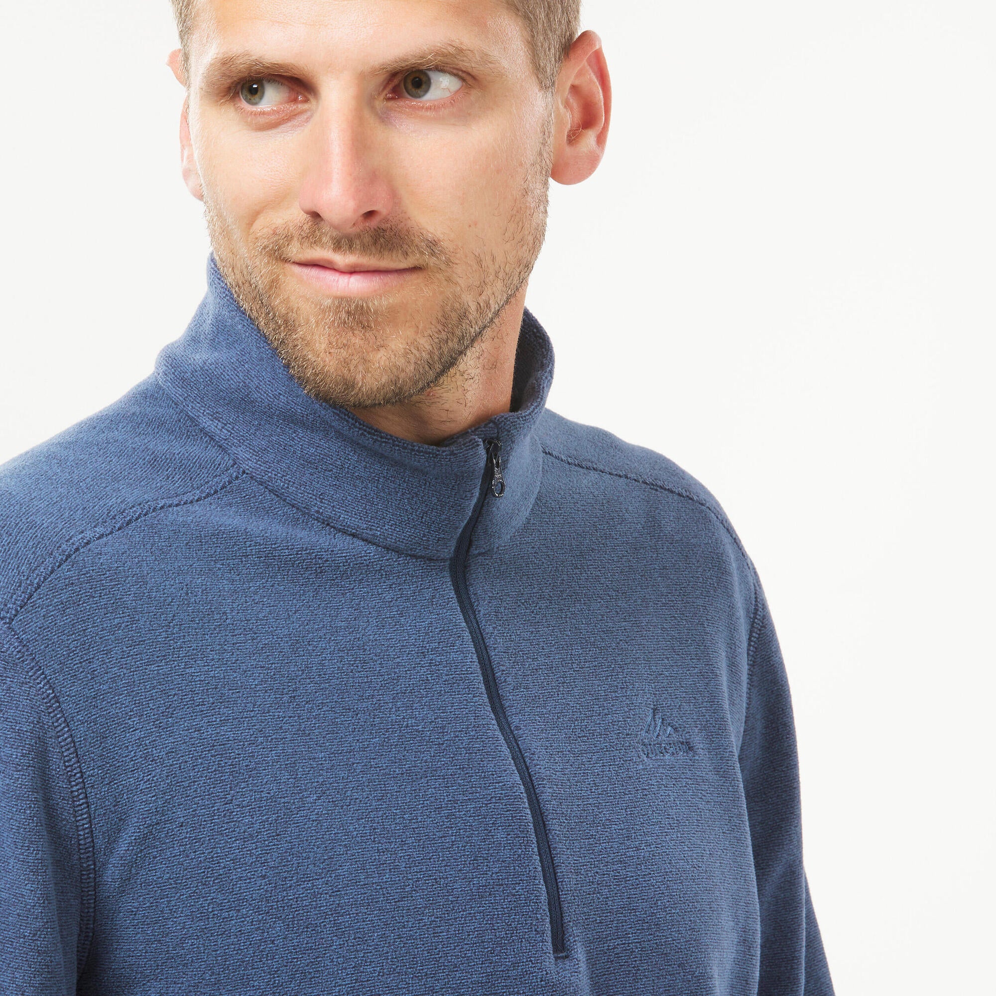 Quechua Men's MH100 Lightweight Hiking Fleece Jacket - Warm & Breathable for Outdoor Adventures, Camping & Trail Running