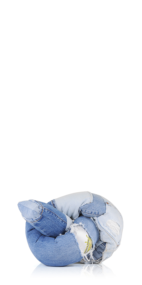 Denim Baby Knot Pillow III - Soft & Safe Infant Head Support for Newborns & Toddlers - Perfect for Car Seats, Strollers, and Cribs