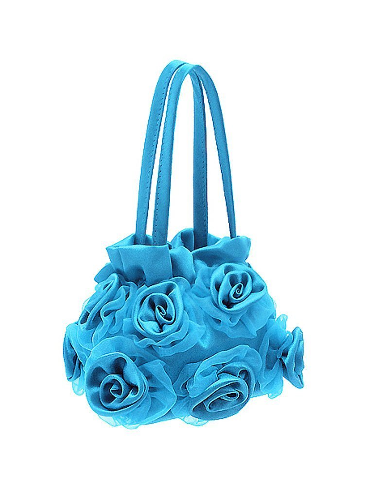 iGirlDress Elegant Satin Rose Clutch Purse for Women - Perfect for Weddings, Prom, Evening Parties & Special Occasions