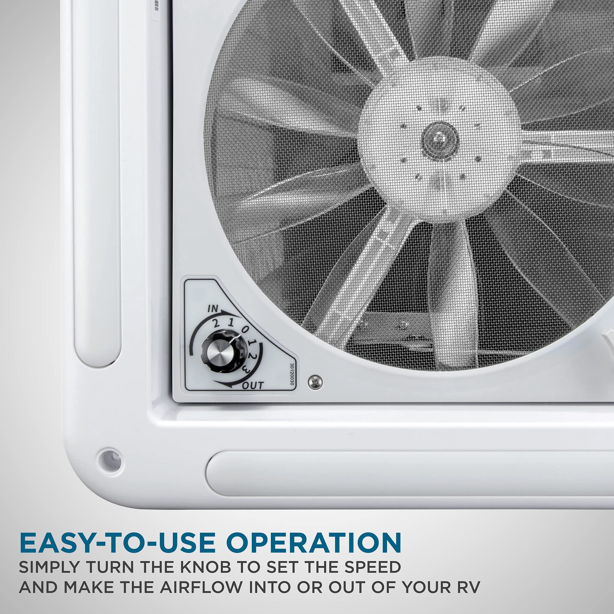 14” RV Roof Vent Fan by Hike Crew - 12V 3-Speed Intake & Exhaust Camper Fan with Manual Open/Close | Includes Screws & White Lid Garnish | Perfect for RV, Camper & Van Life Ventilation