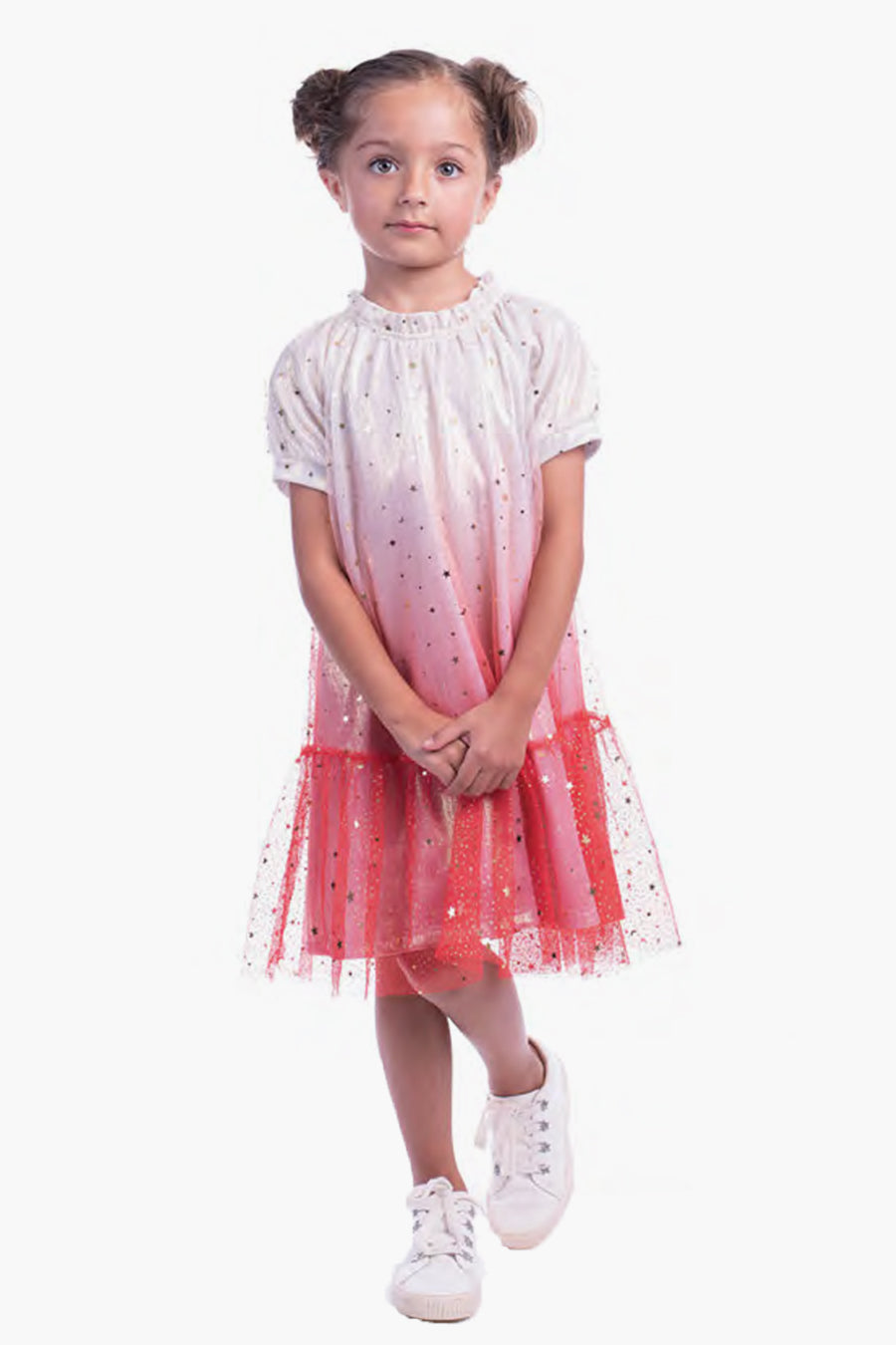 Imoga Naomi Sunset Girls Dress - Floral Print Summer Dress for Toddler & Kids - Perfect for Beach, Party & Outdoor Play