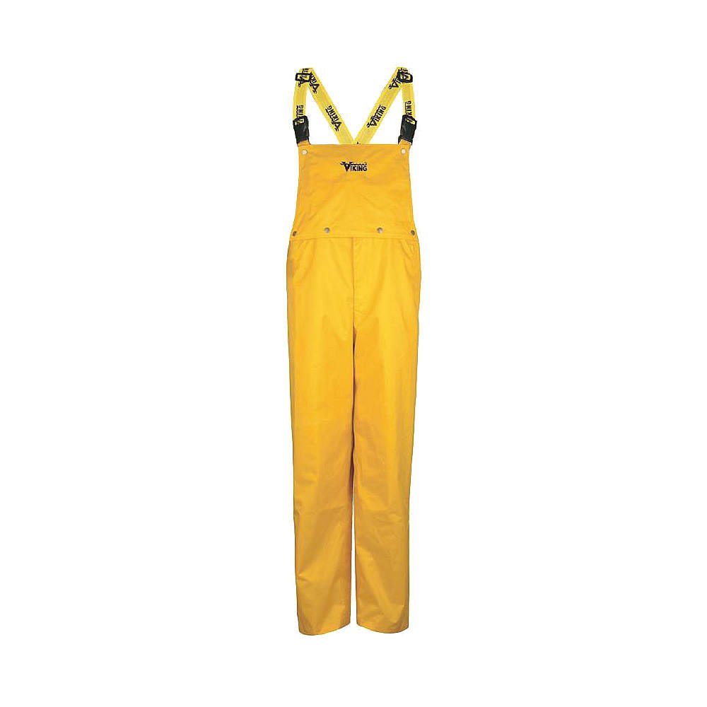 Viking Electronics 3300P-XL High-Visibility Yellow Rain Bib Pants for Men - XL Size, Durable Nylon & PVC Construction - Ideal for Construction, Road Work & Outdoor Safety Gear
