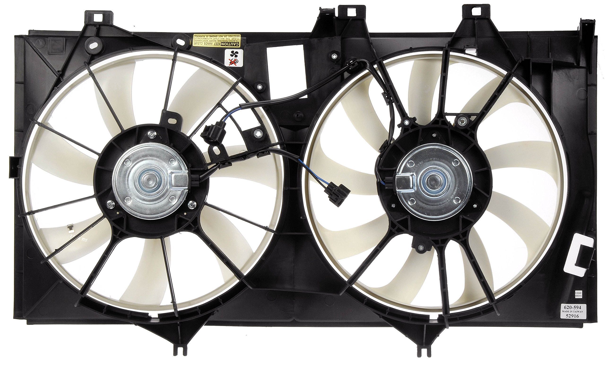 Dorman 620-594 Dual Fan Assembly Without Controller - High Performance Cooling for Chevy, GMC, Cadillac Vehicles - Perfect for Engine Overheating Prevention & AC System Repair