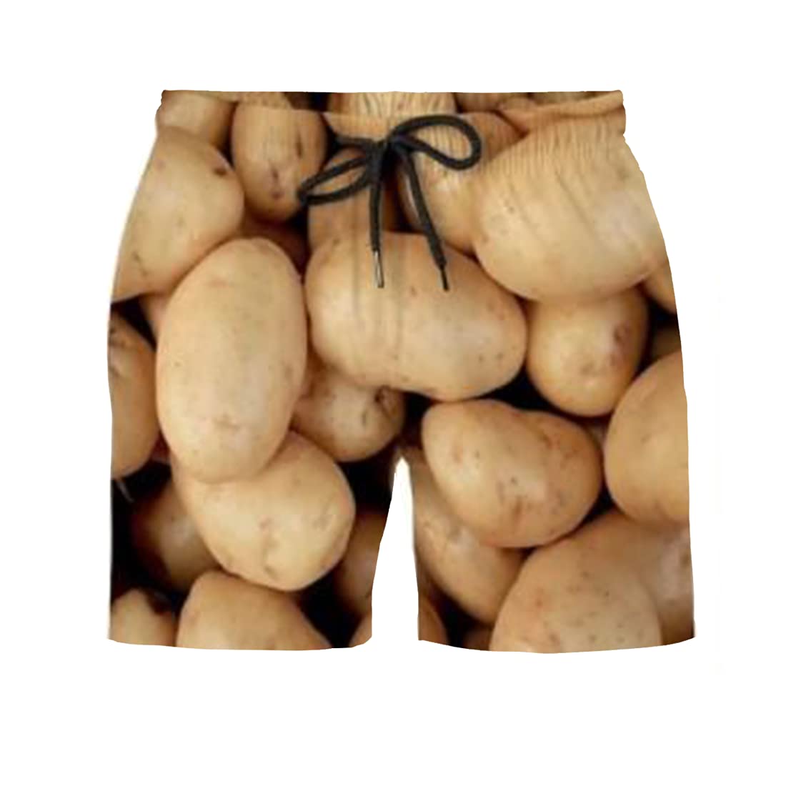**Yummy Men's Swim Trunks - Food Print Swim Shorts for Men - Quick-Dry Beach Shorts with Drawstring - Perfect for Pool, Beach & Summer Vacations**