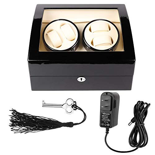 Automatic Watch Winder for 4-6 Watches - Motorized Mechanical Watch Display Case with PU Leather Holder - Perfect for Automatic & Self-Winding Watches - Ideal for Watch Collectors, Luxury Watch Storage & Display (US)