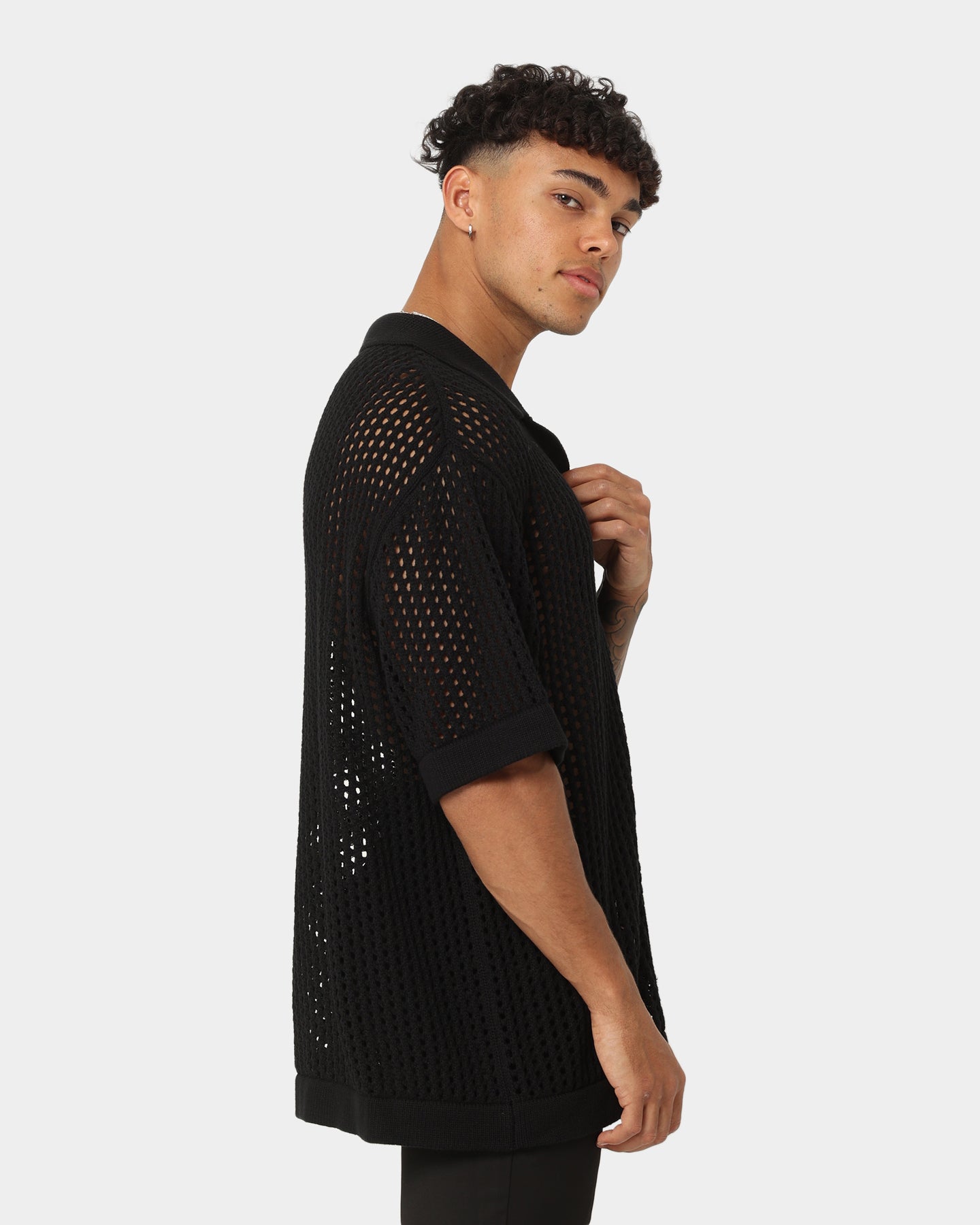 404 Coastal Button Up Shirt for Men - Stylish Black Casual Shirt for Beach, Vacation & Summer Outfits