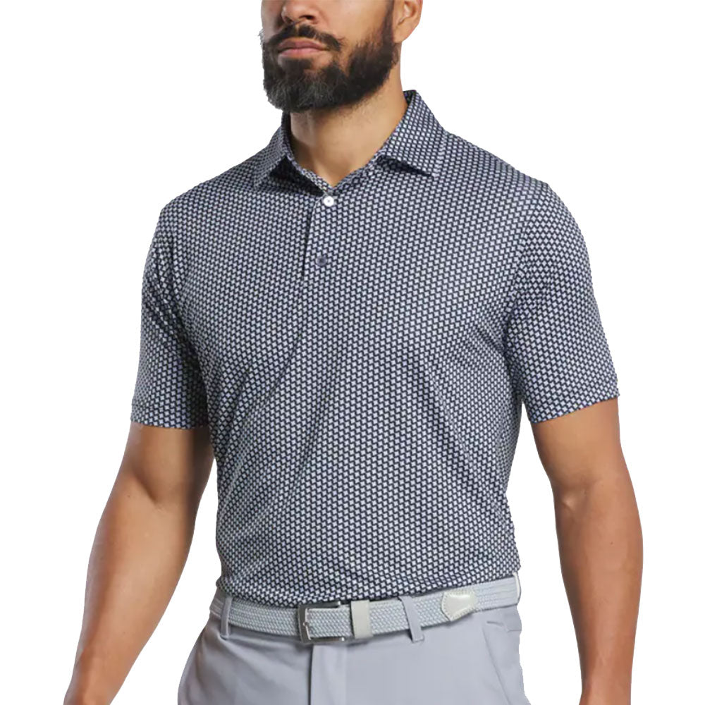FootJoy Houndstooth Geo Lisle Men's Golf Polo Shirt - Moisture-Wicking & UV Protection for Comfortable Golfing & Outdoor Activities
