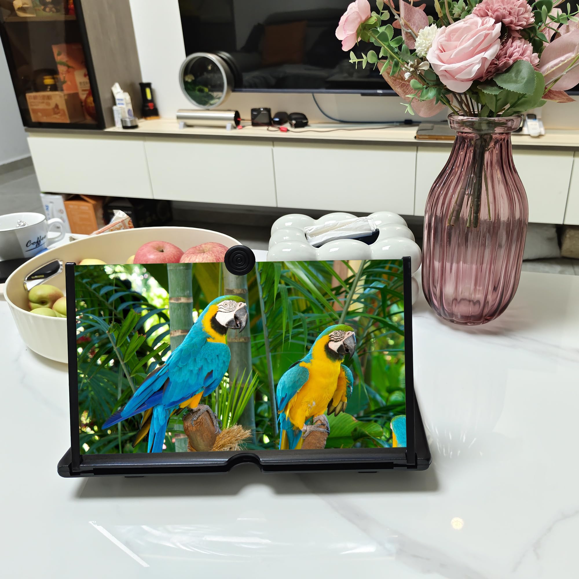 14-inch 3D HD Mobile Phone Screen Magnifier - Foldable Phone Stand with Screen Amplifier for Movies & Videos, Compatible with All Smartphones (Black) | Perfect for Home Theater, Gaming & Travel Entertainment
