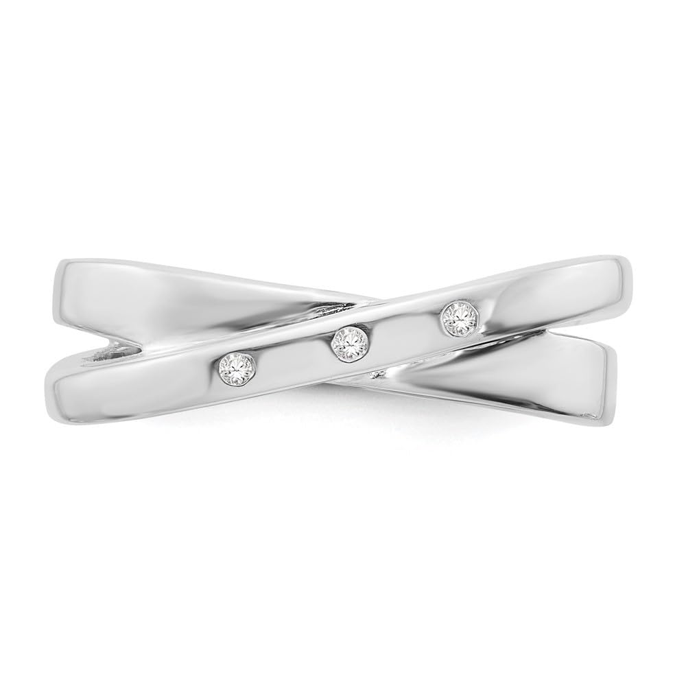 0.03ct Diamond Crossover Engagement Ring - 925 Sterling Silver for Women | Wedding, Proposal, Anniversary Gift | Diamond2Deal