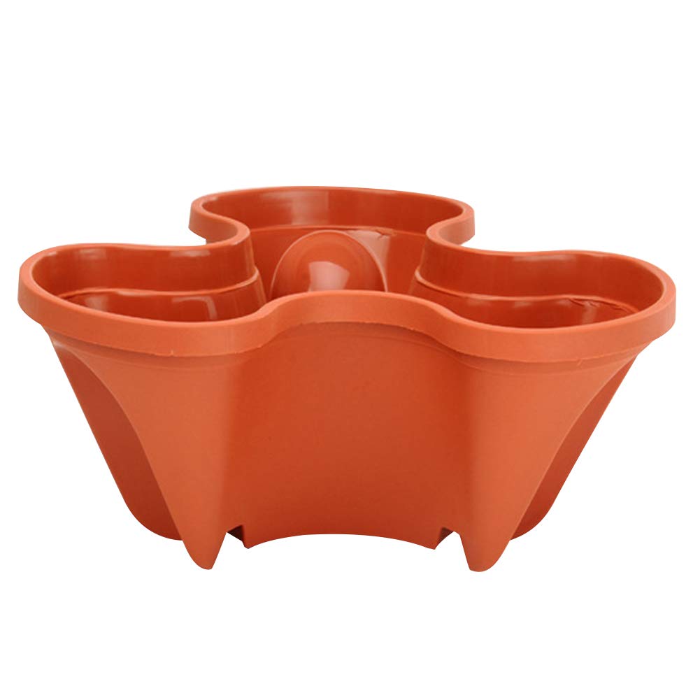 Newrys Stackable Vertical Garden Plant Grow Bags - Plastic Flower Pots for Seedlings, Herbs & Vegetables - Space-Saving Home & Garden Decor (Brick Red) - Perfect for Balcony, Patio & Indoor Gardening