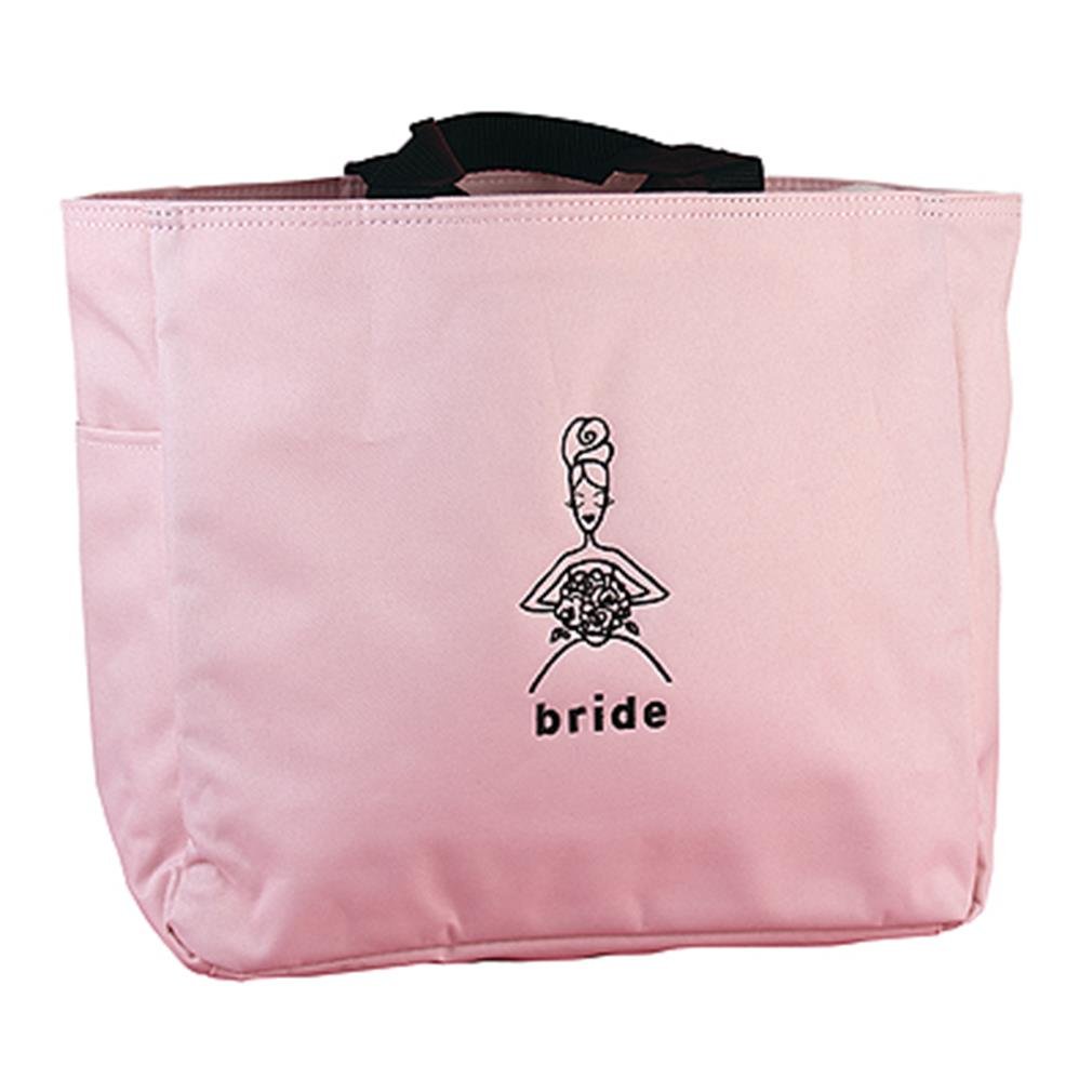 Elegant Pink Wedding Tote Bag for Bride - Perfect for Bridal Shower, Bachelorette Party & Honeymoon Travel Accessories