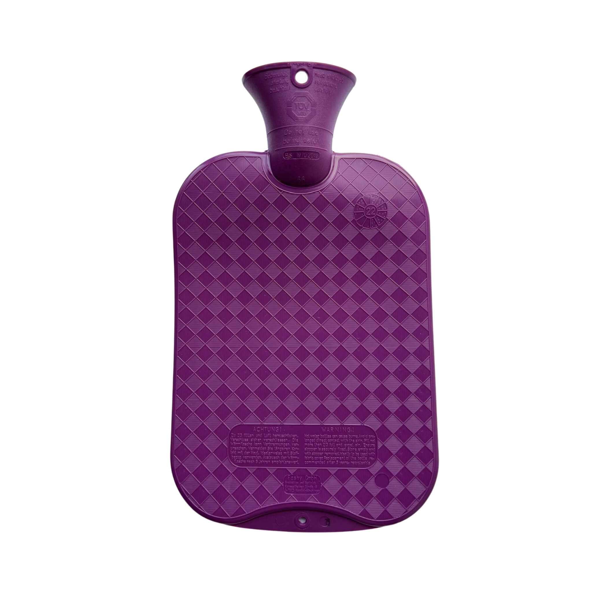 2 Liter Grape Single Ribbed Fashy Hot Water Bottle - Warm & Comforting for Winter Nights, Period Pain Relief, and Cozy Home Use