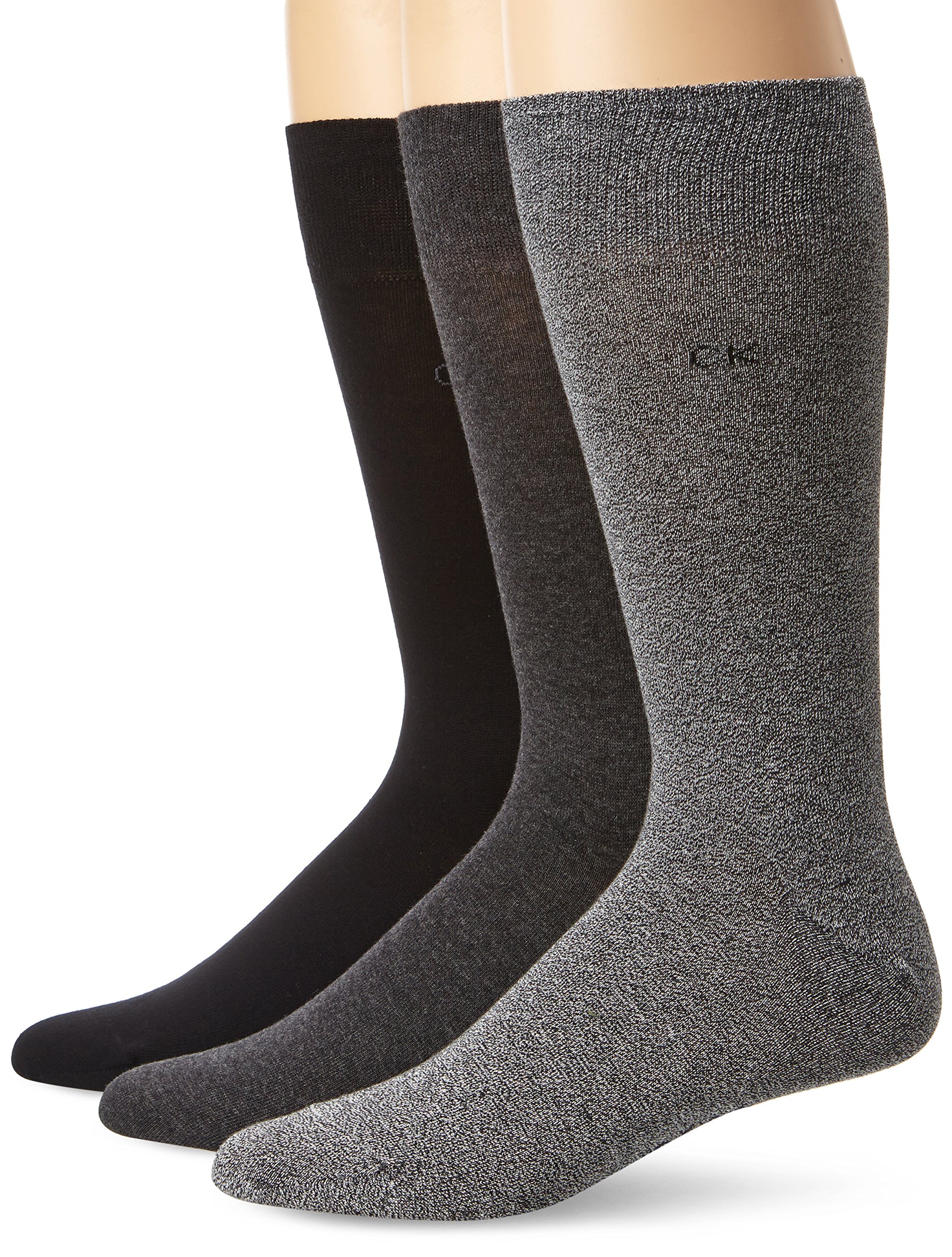 Calvin Klein Men's Dress Socks - Soft Non-Binding Cotton Crew Socks (3 Pack) for Business & Formal Wear | Comfortable Office & Wedding Socks