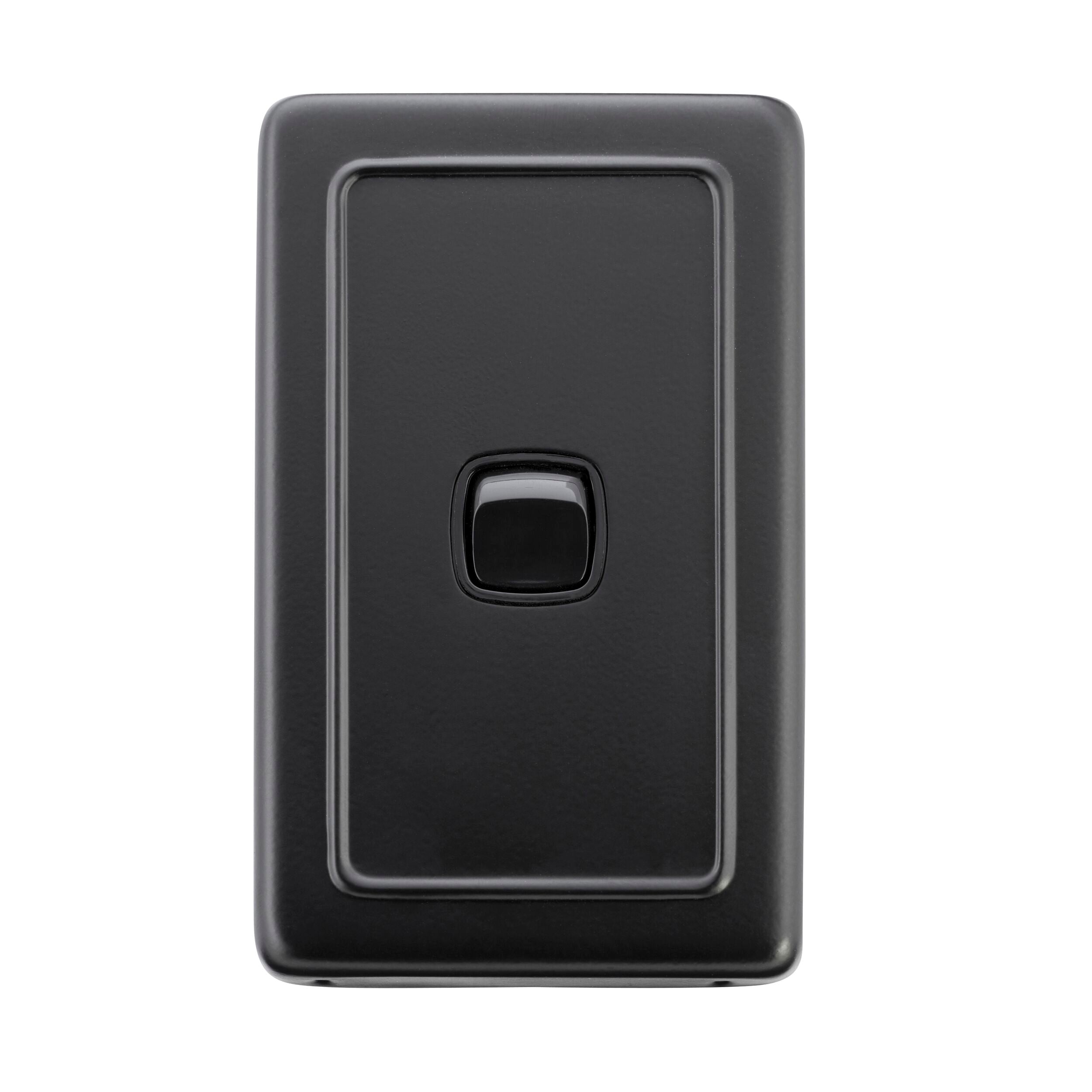 5342 1 Gang Matte Black Rocker Switch Flat Plate - H115xW72mm - Perfect for Home, Office & Industrial Electrical Wiring Projects
