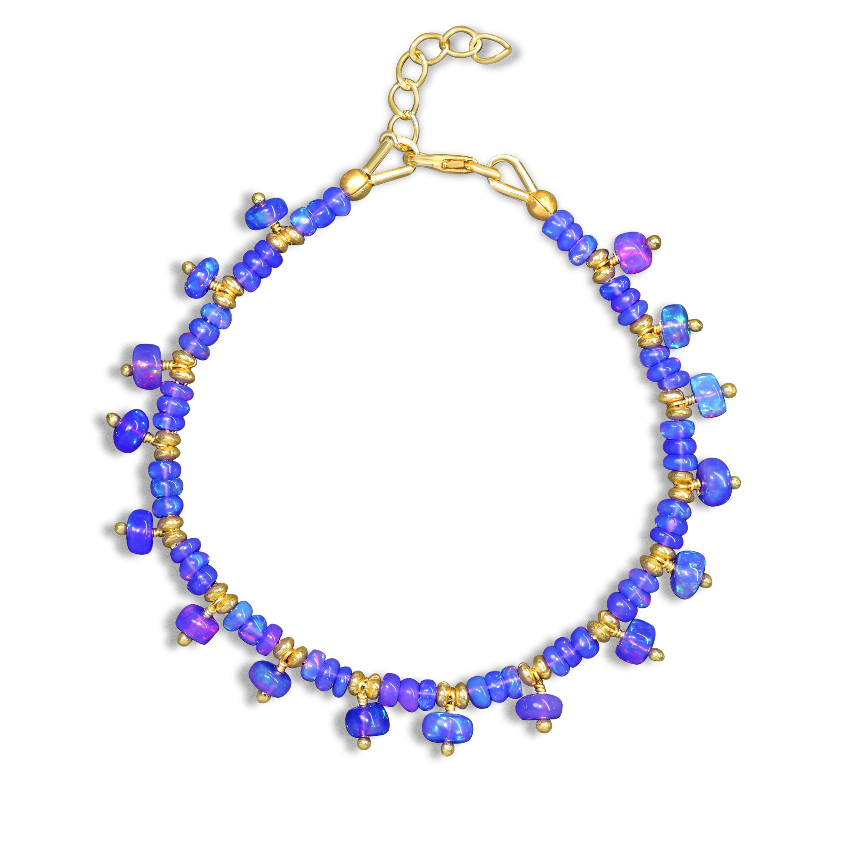 Lavender Opal Beaded Bracelet - Natural Gemstone Jewelry for Women, Healing Crystal Energy, Boho Chic Fashion Accessory | Perfect for Meditation, Yoga, Gift Giving & Everyday Wear