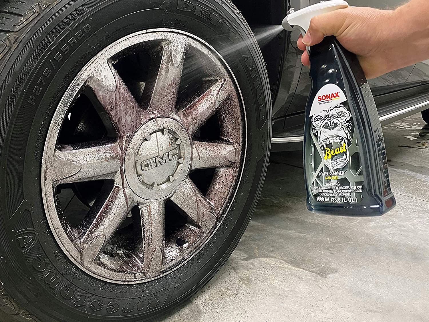 SONAX The Beast Wheel Cleaner - 1000ml (6 Pack) | Heavy-Duty Brake Dust Remover for Alloy & Painted Wheels | Safe for Car Detailing, Auto Shops & DIY Cleaning