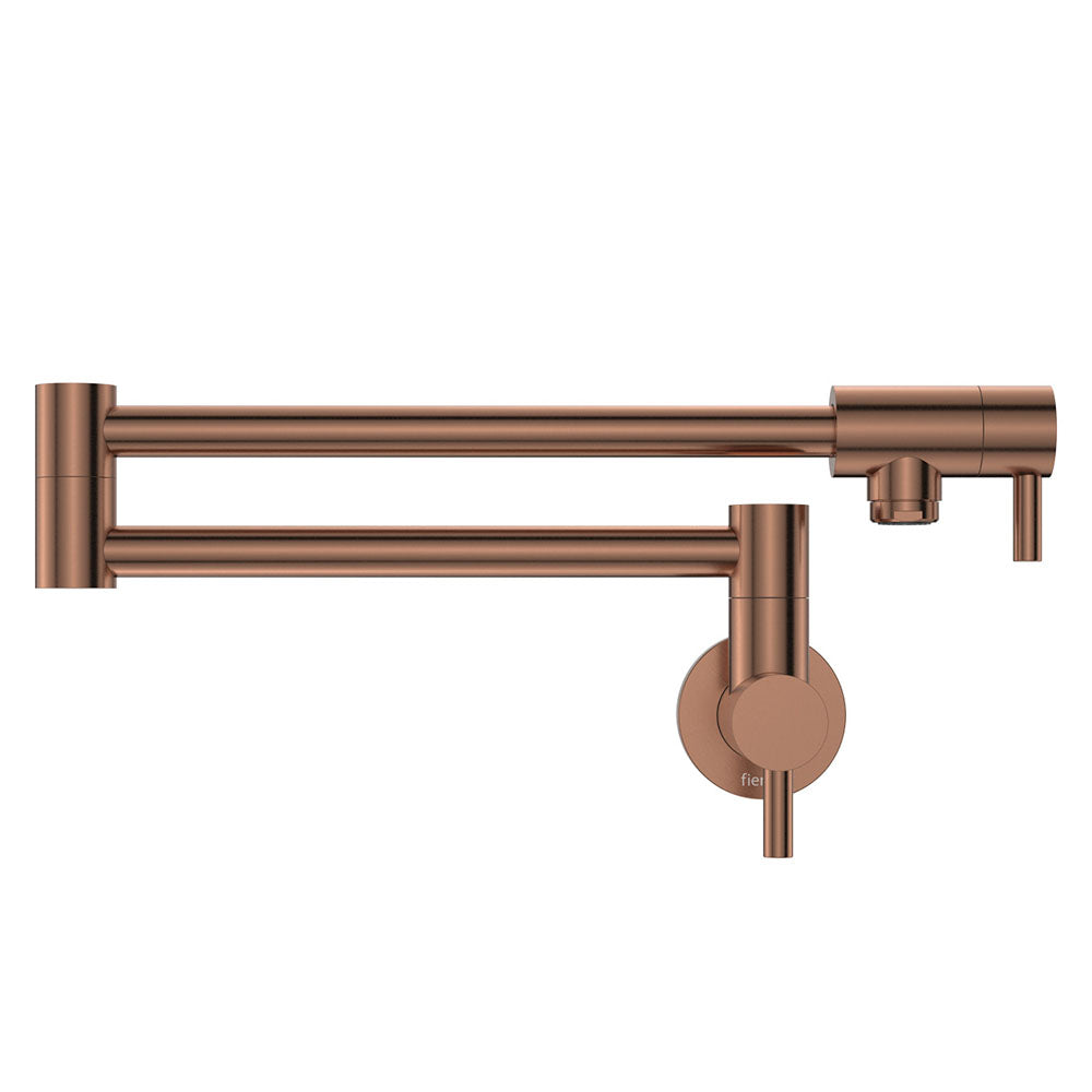Fienza 228120CO Kaya Pot Filler Faucet - Brushed Copper Finish, Wall Mounted Kitchen Sink Faucet for Easy Pot Filling - Perfect for Home Chefs and Busy Kitchens