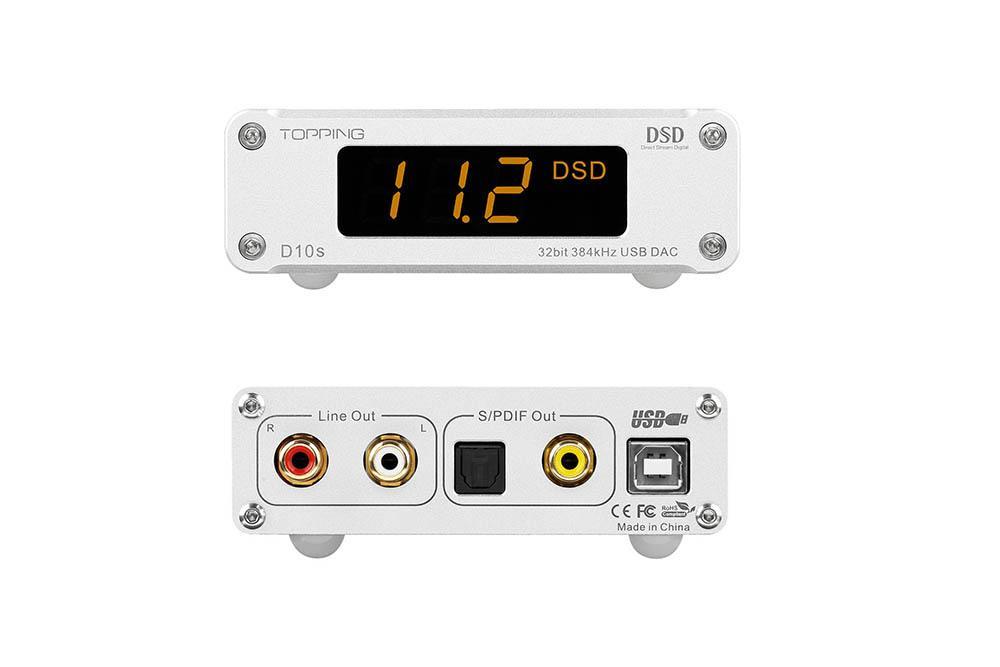 TOPPING D10s Hi-Res USB DAC with ES9038Q2M Chip - 32Bit/384kHz DSD256 XMOS XU208 HiFi Audio Decoder for Home Theater & Studio Recording