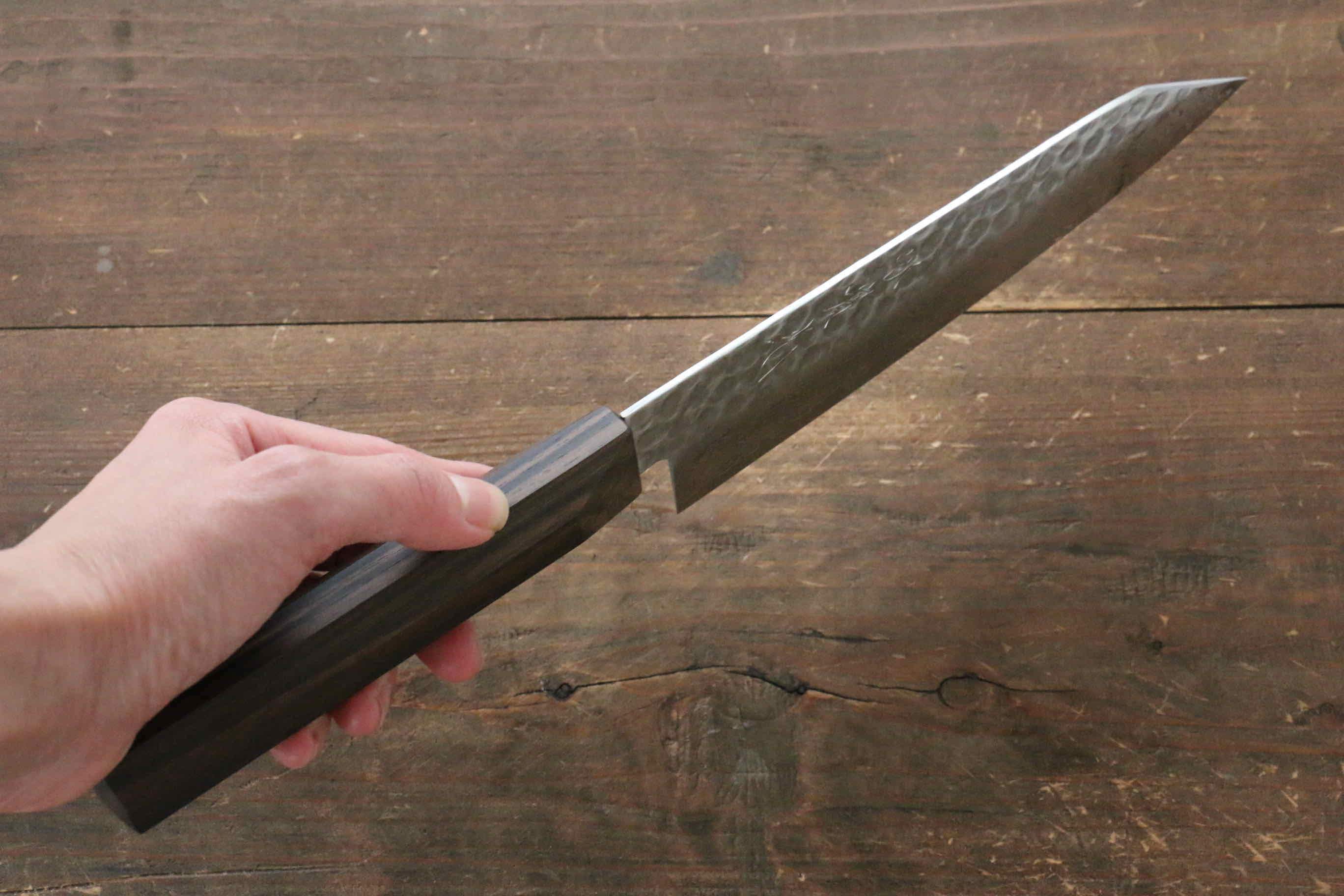 Premium Jikko VG10 17-Layer Damascus Santoku Knife 170mm with Ebony Wood Handle - Perfect for Slicing, Dicing & Chopping Vegetables, Meat & Fish