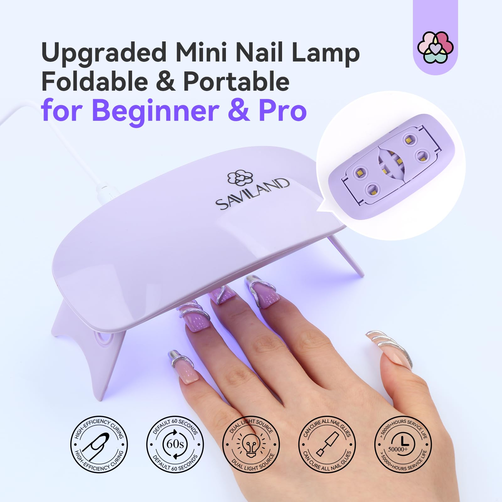 SAVILAND Solid Builder Nail Gel Kit - Clear White Pink Non-Sticky 3D UV Gel with Nail Drill & Chrome Powder for Nail Extensions, Sculpting & Nail Art | Perfect for Beginners & DIY Manicures at Home or Salon