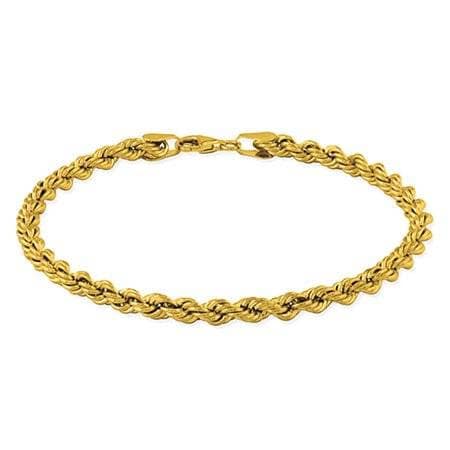 14K Solid Gold Heavy Rope Chain Bracelet for Men & Women - 2.75mm & 3mm Thick - 7 Inch Unisex Jewelry - Made in USA - Perfect for Gifts, Anniversaries & Everyday Wear