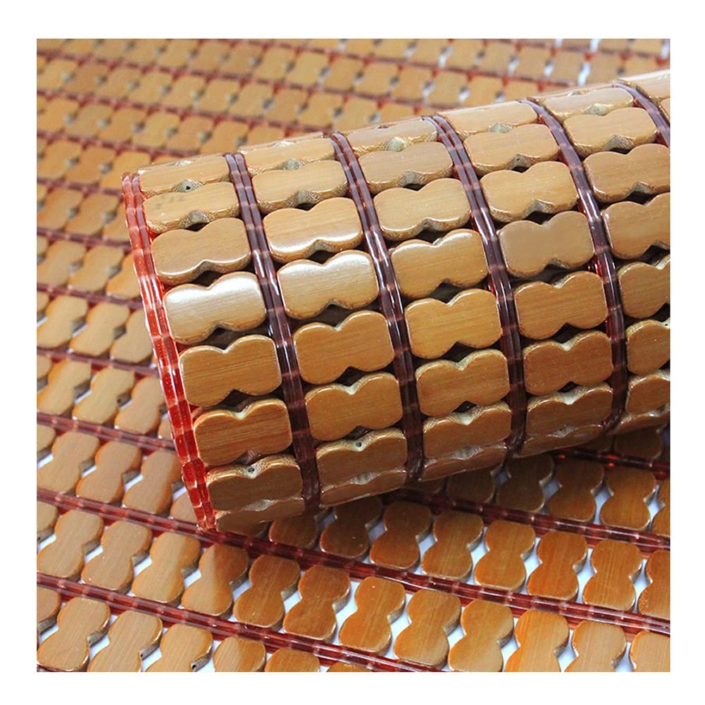 Breathable Bamboo Mahjong Seat Cushion - Hand-Woven Summer Cooling Mattress Topper - Anti-Slip for Car, Chair, Sofa & Bed - Brown 70x210cm - Perfect for Hot Weather Comfort & Home Decor