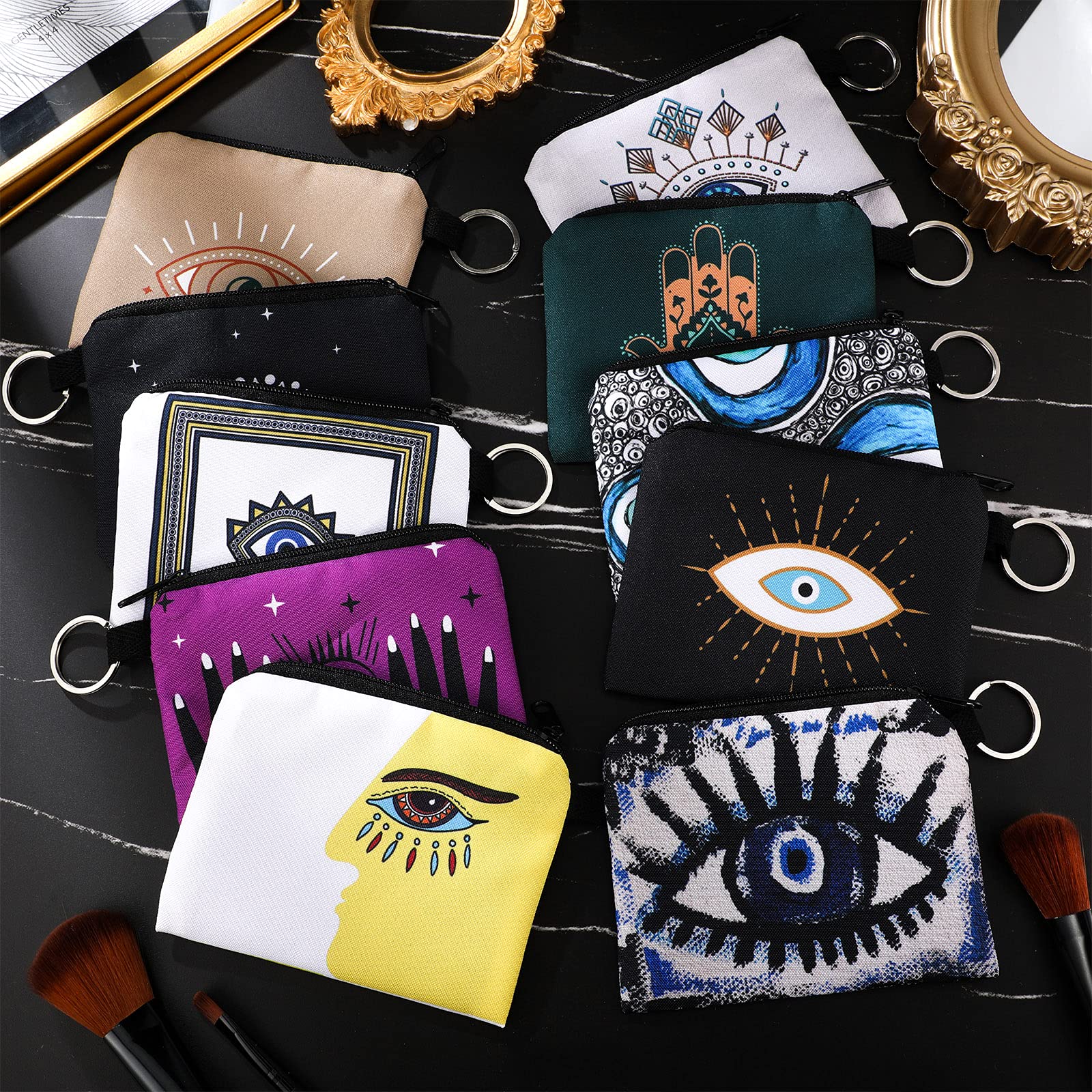 10 Pack Small Boho Coin Purse with Zipper - Mini Wallet Change Pouch for Women & Girls - Perfect for Travel, Shopping, and Organizing Loose Change