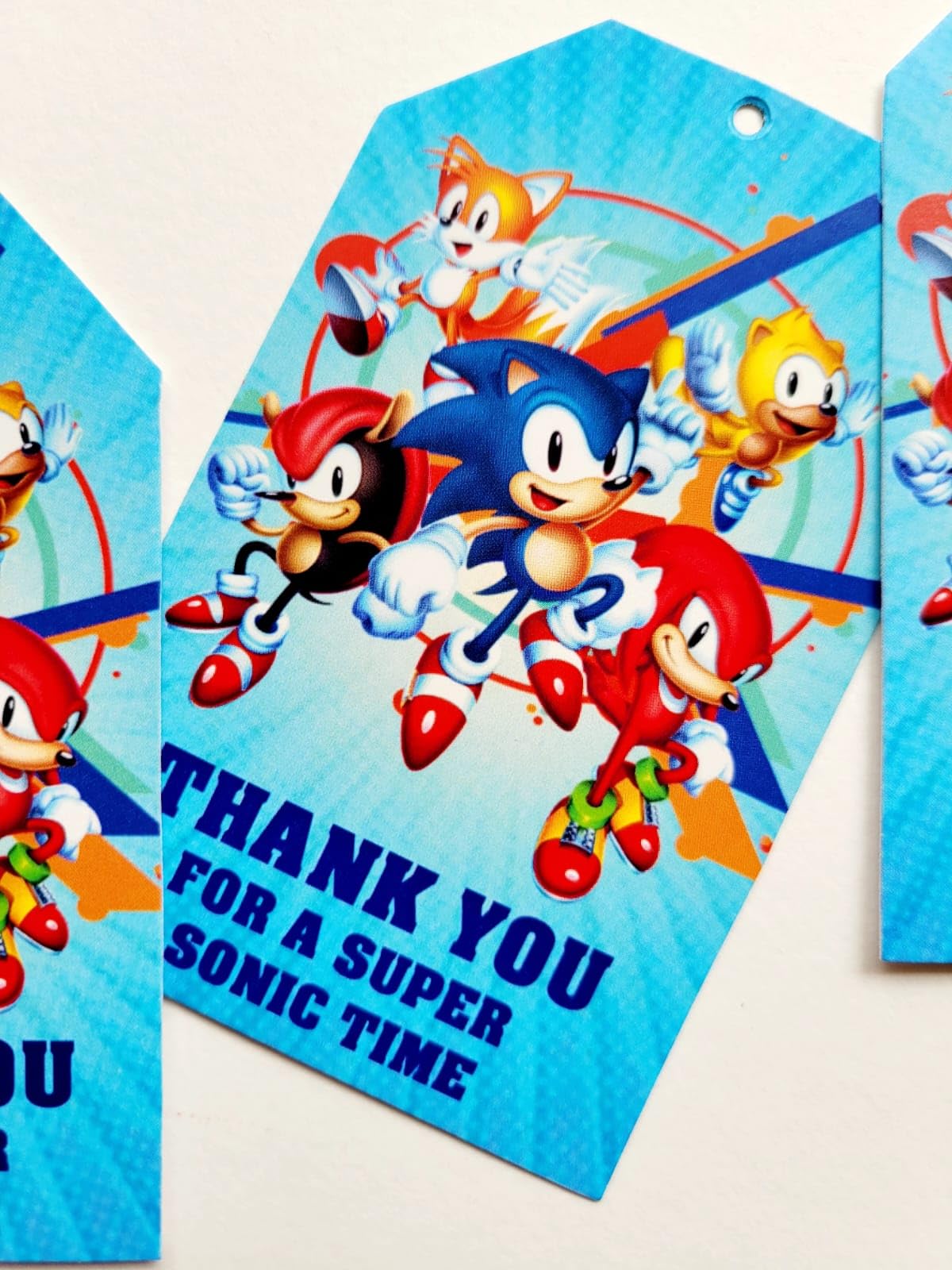 Super Sonic Birthday Gift Tags Set of 18 (2.5”x4”) - Themed Party Decorations for Boys' Birthday, Thanksgiving Return Gifts & Holiday Celebrations - Perfect for Gift Wrapping, Party Favors and Special Occasions