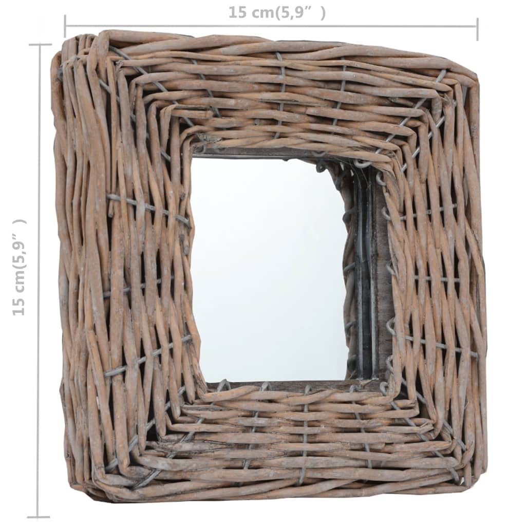 CHARMMA 3-Piece Decorative Wicker Mirrors Set - 5.9