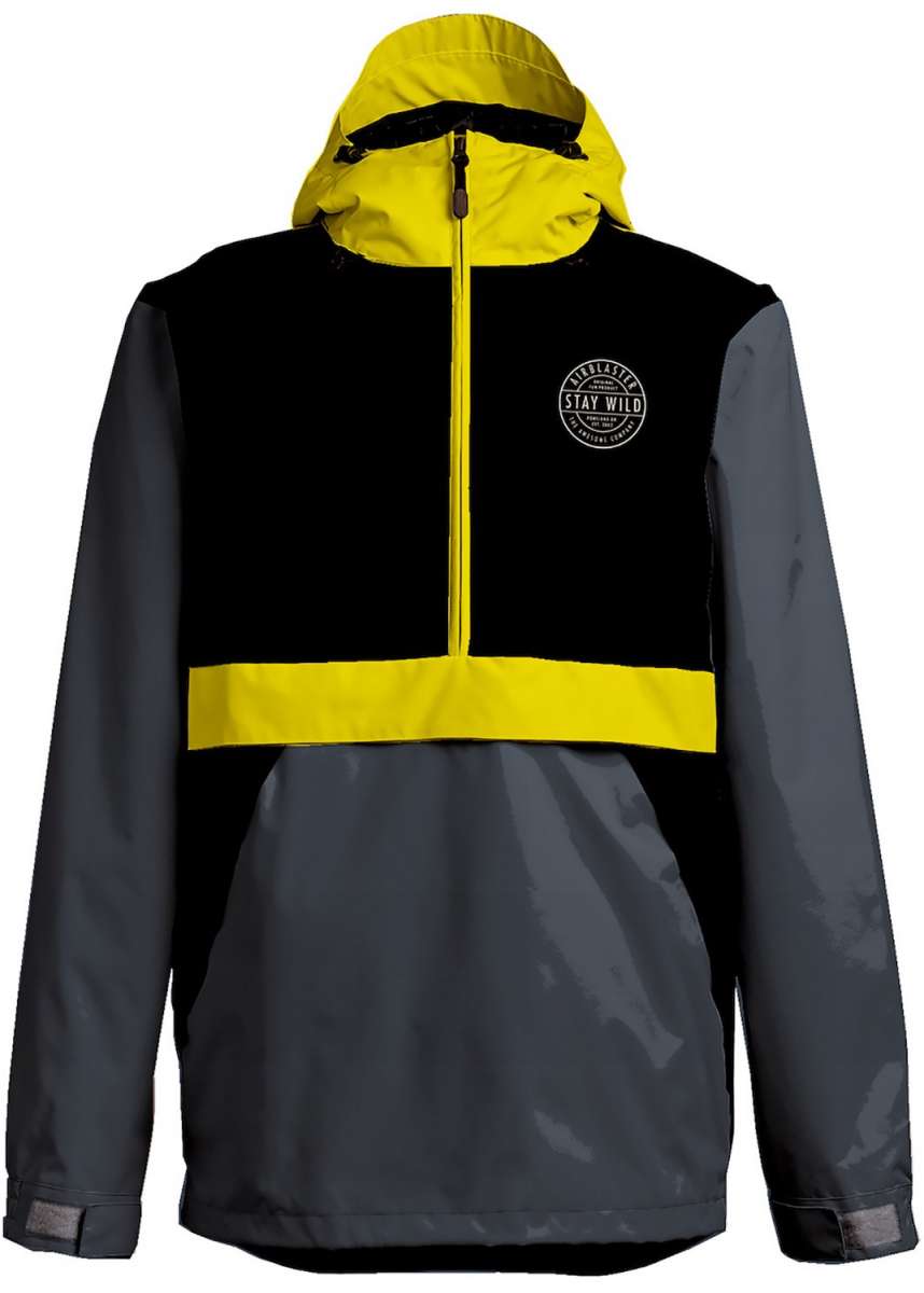 Airblaster Trenchover Half Zip Shell Jacket 2024 - Waterproof & Windproof Outdoor Jacket for Skiing, Snowboarding & Winter Sports - Men's Lightweight Insulated Hooded Jacket