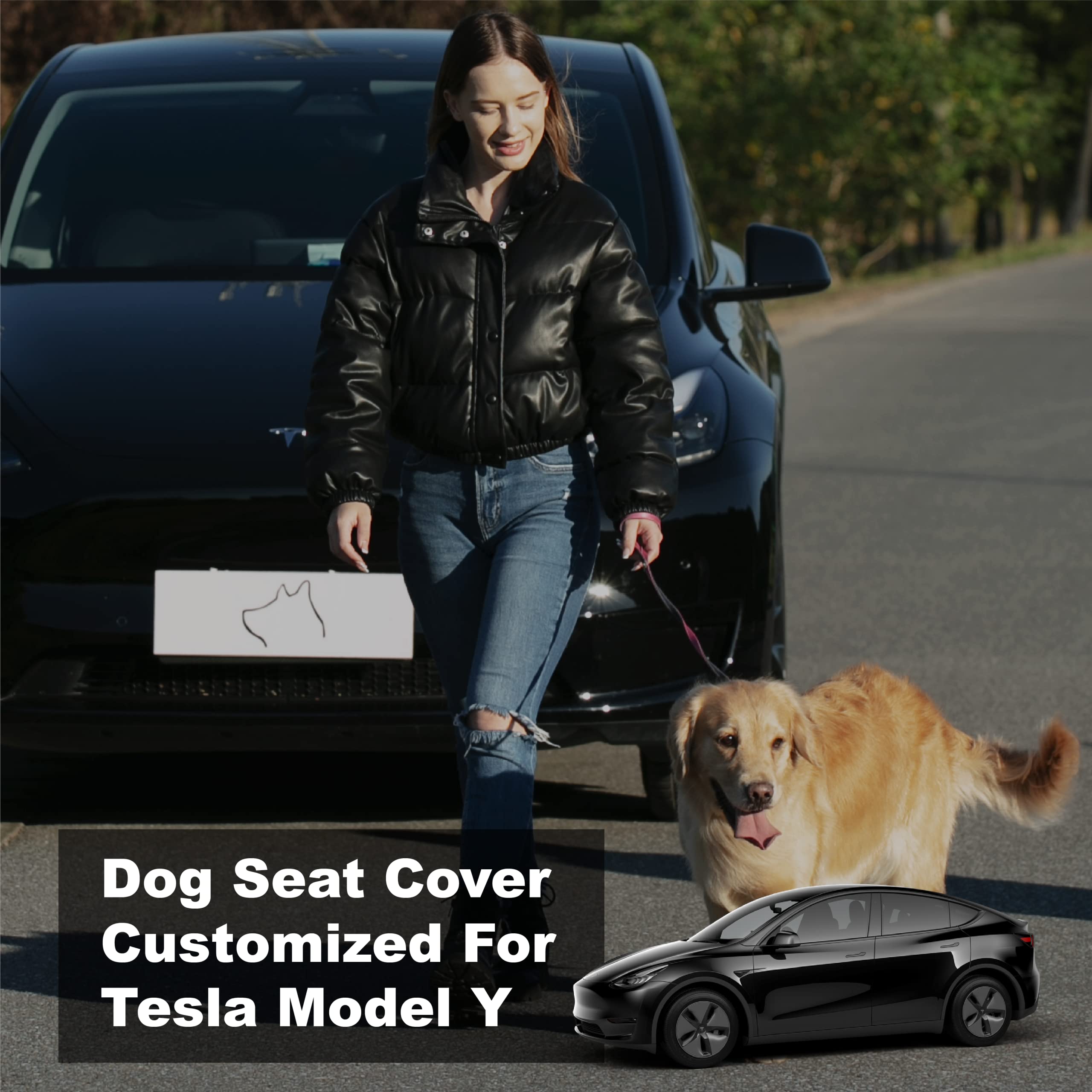 **Waterproof Dog Seat Cover for Tesla Model Y & SUVs - Scratch-Resistant Pet Car Seat Protector & Cargo Liner (Fits 2020-2022 Models) - Perfect for Road Trips, Daily Commutes & Pet Travel**