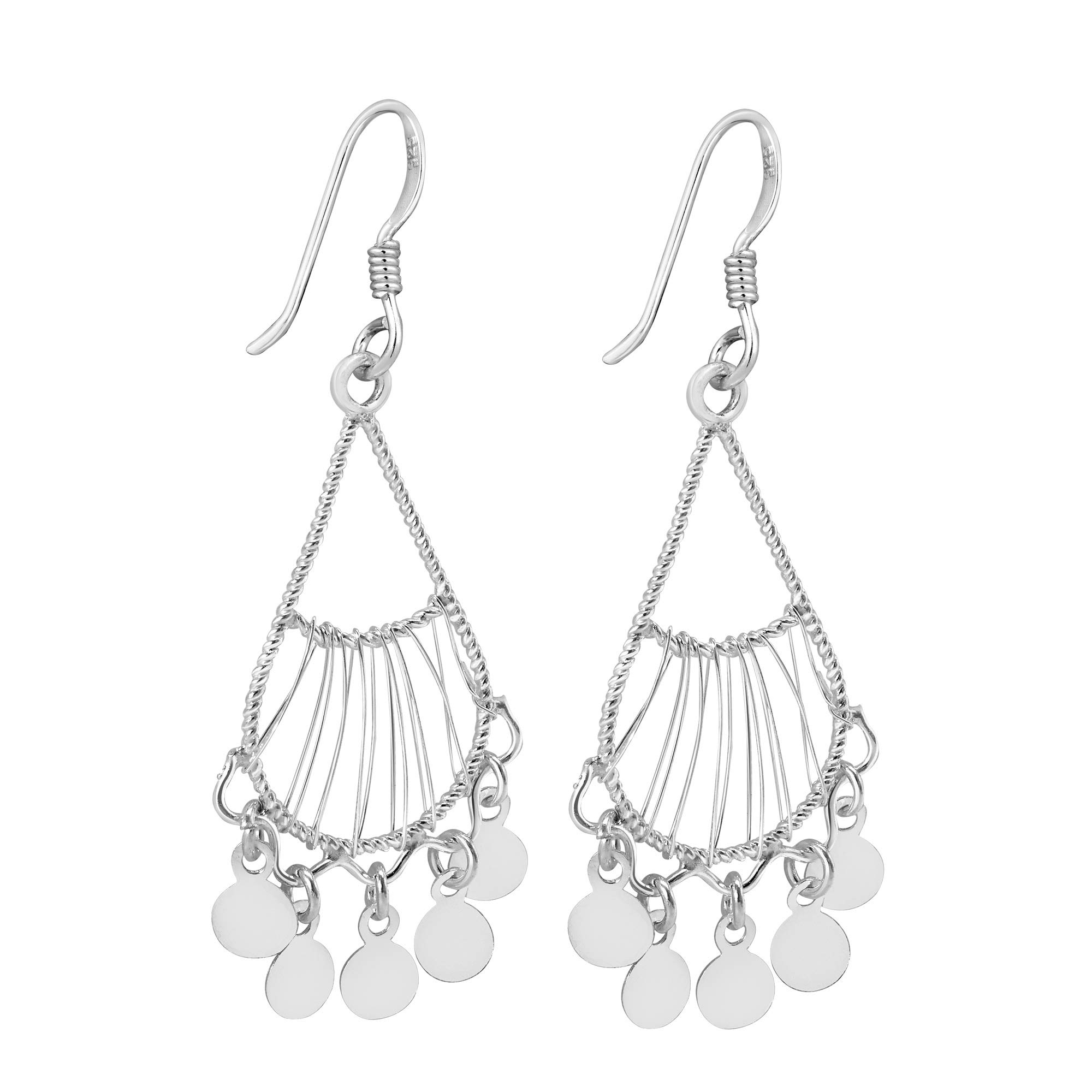 Elegant Teardrop Chandelier .925 Sterling Silver Dangle Earrings for Women - Perfect for Weddings, Parties & Evening Events