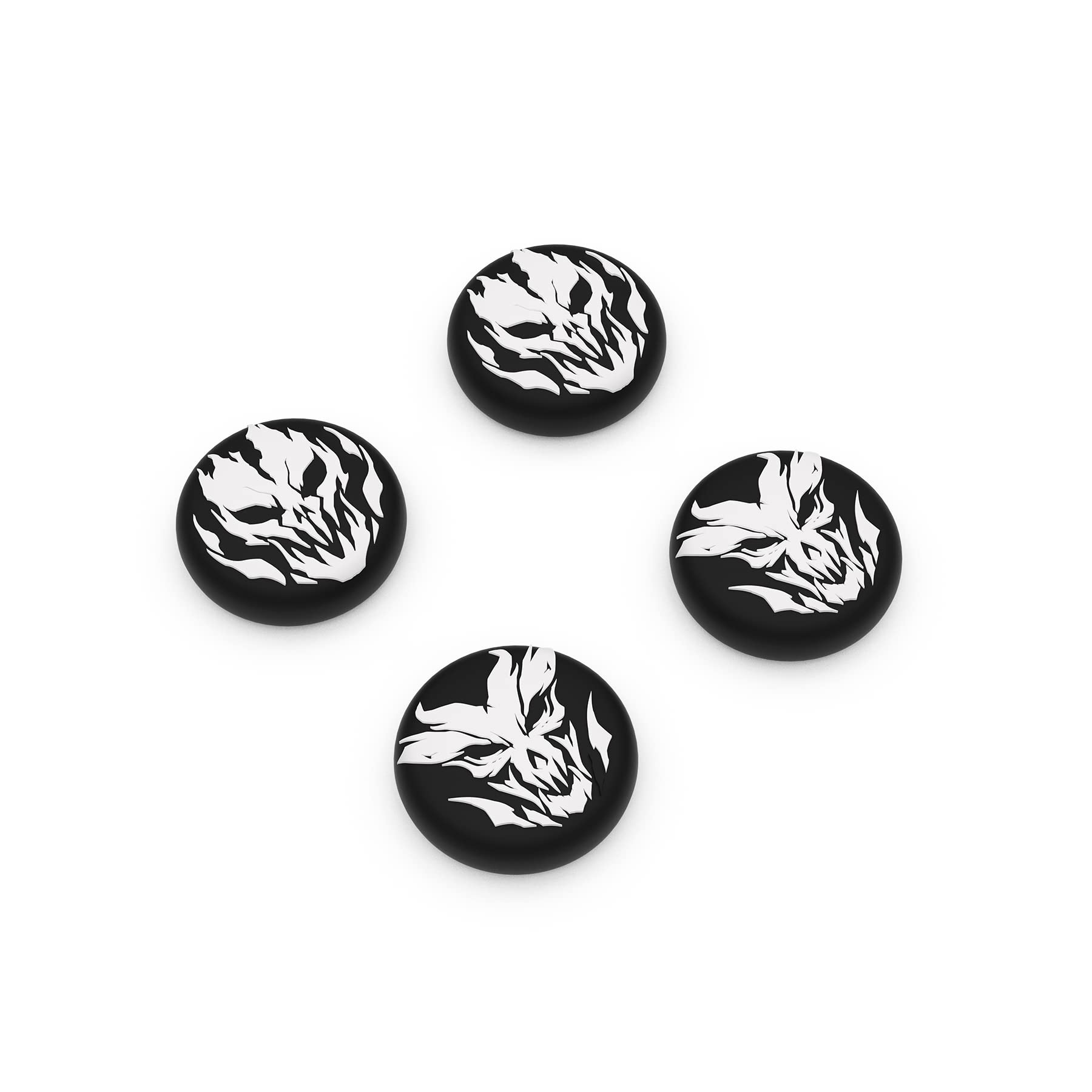PlayVital Joystick Caps for PS5, PS4, Xbox Series X/S, Xbox One & Switch Pro Controller - Thumb Grip Protectors (Fire Demon Design) - Perfect for Gaming, Long Sessions & Enhanced Control
