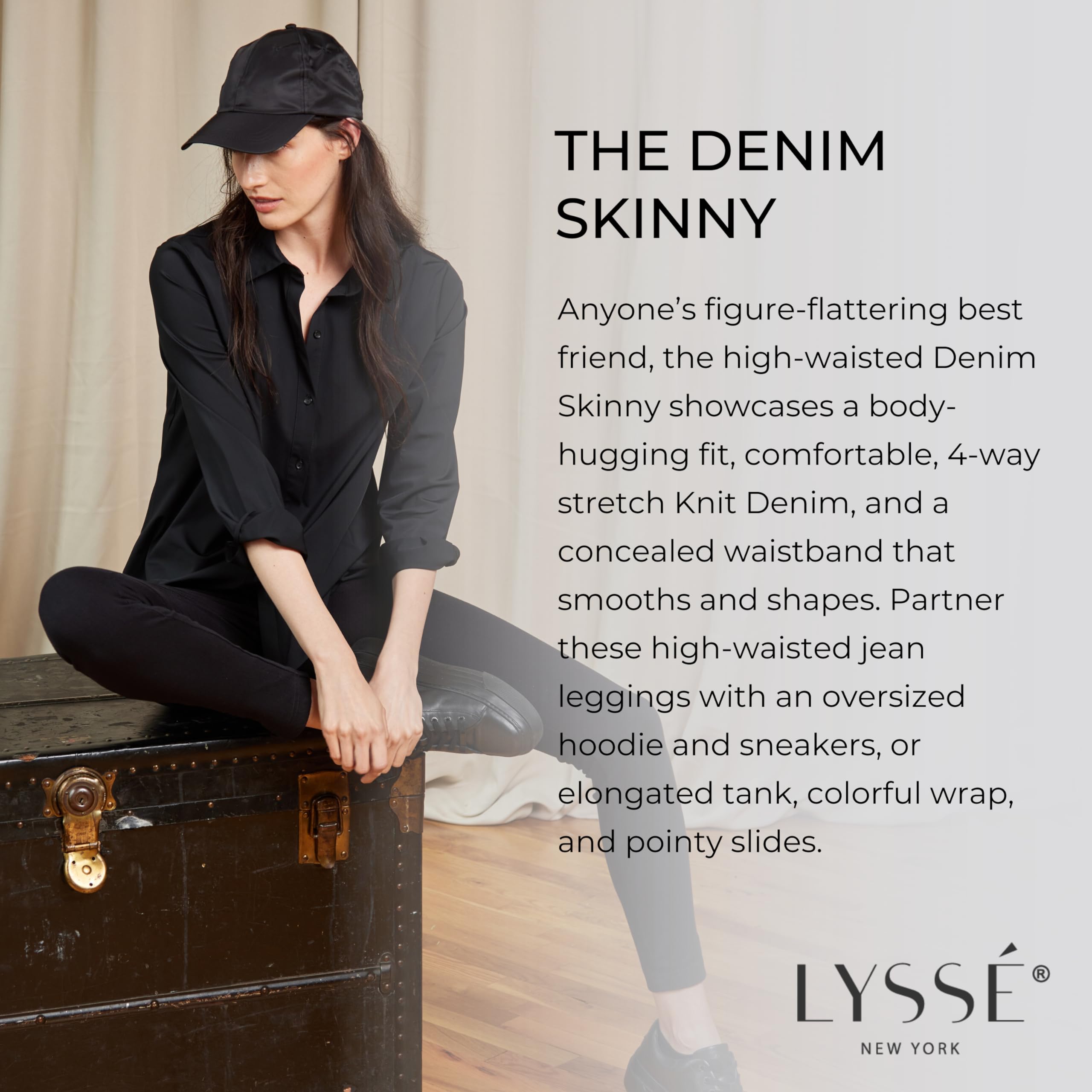 Lyssé Women's High Waist Stretch Denim Skinny Jeans - Ankle Length Leggings for Casual Wear, Work & Everyday Comfort