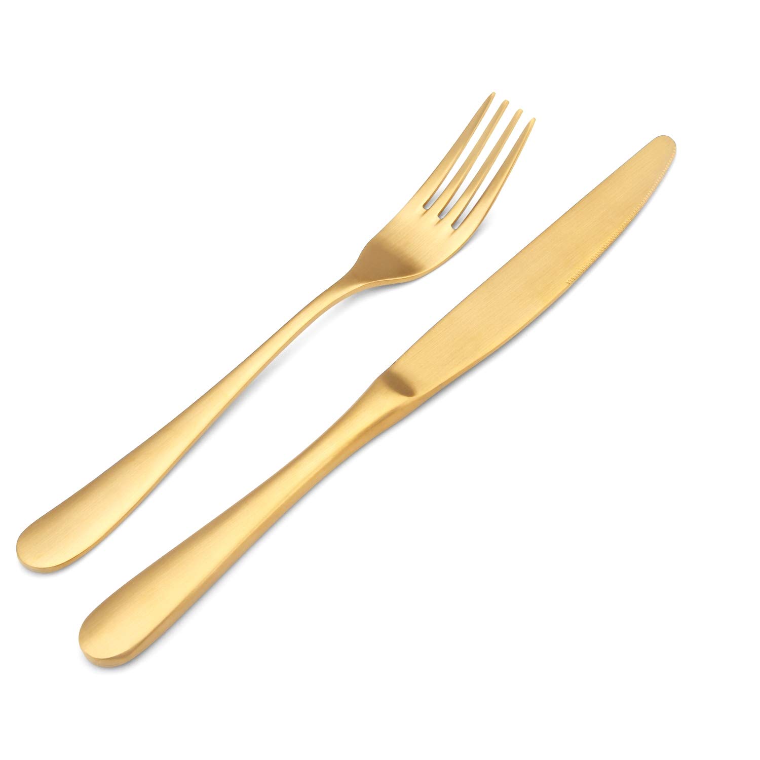 Bysta 20-Piece Matte Gold Silverware Set - Stainless Steel Flatware Set for 4, Elegant Kitchen & Tableware Cutlery Set for Home & Restaurant Use - Satin Finish, Dishwasher Safe - Perfect for Dinner Parties, Weddings & Fine Dining