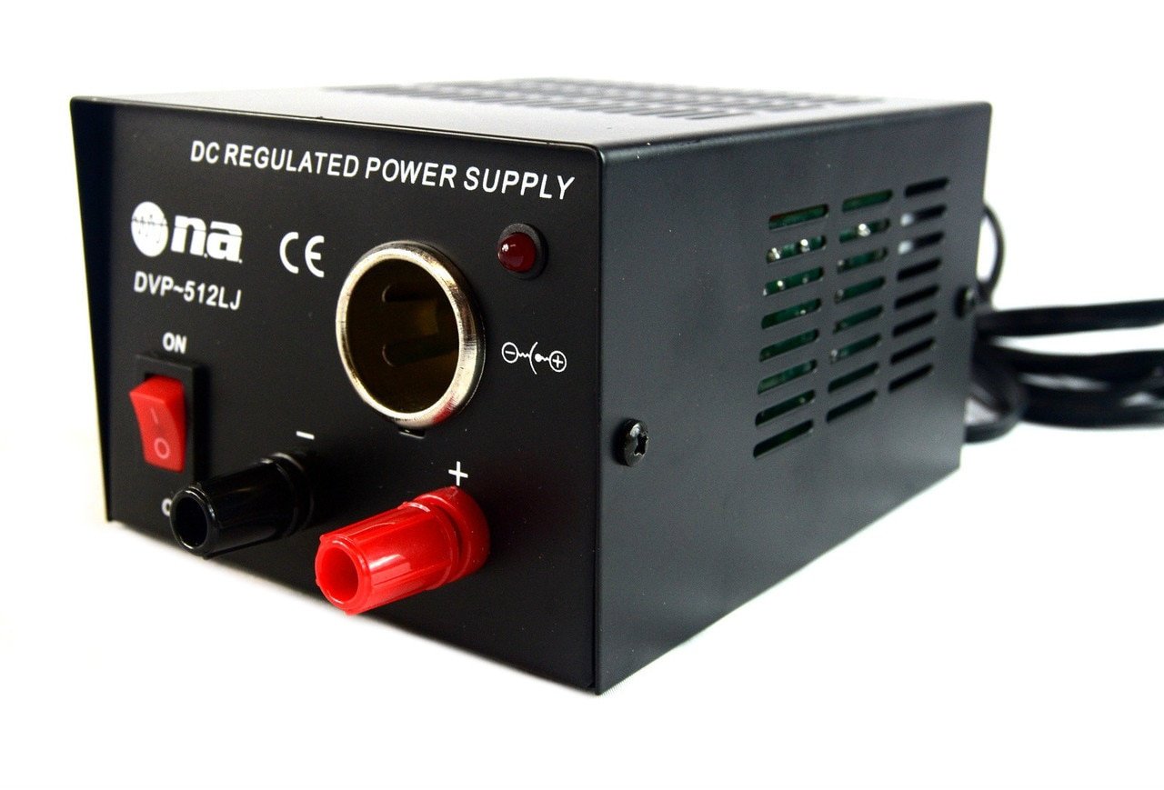 13.8V DC Regulated Power Supply 3-5 Amp with Surge Protection - AC 117V to DC Converter for Car Lighter Socket - Perfect for Car Electronics, CB Radios & Mobile Device Charging