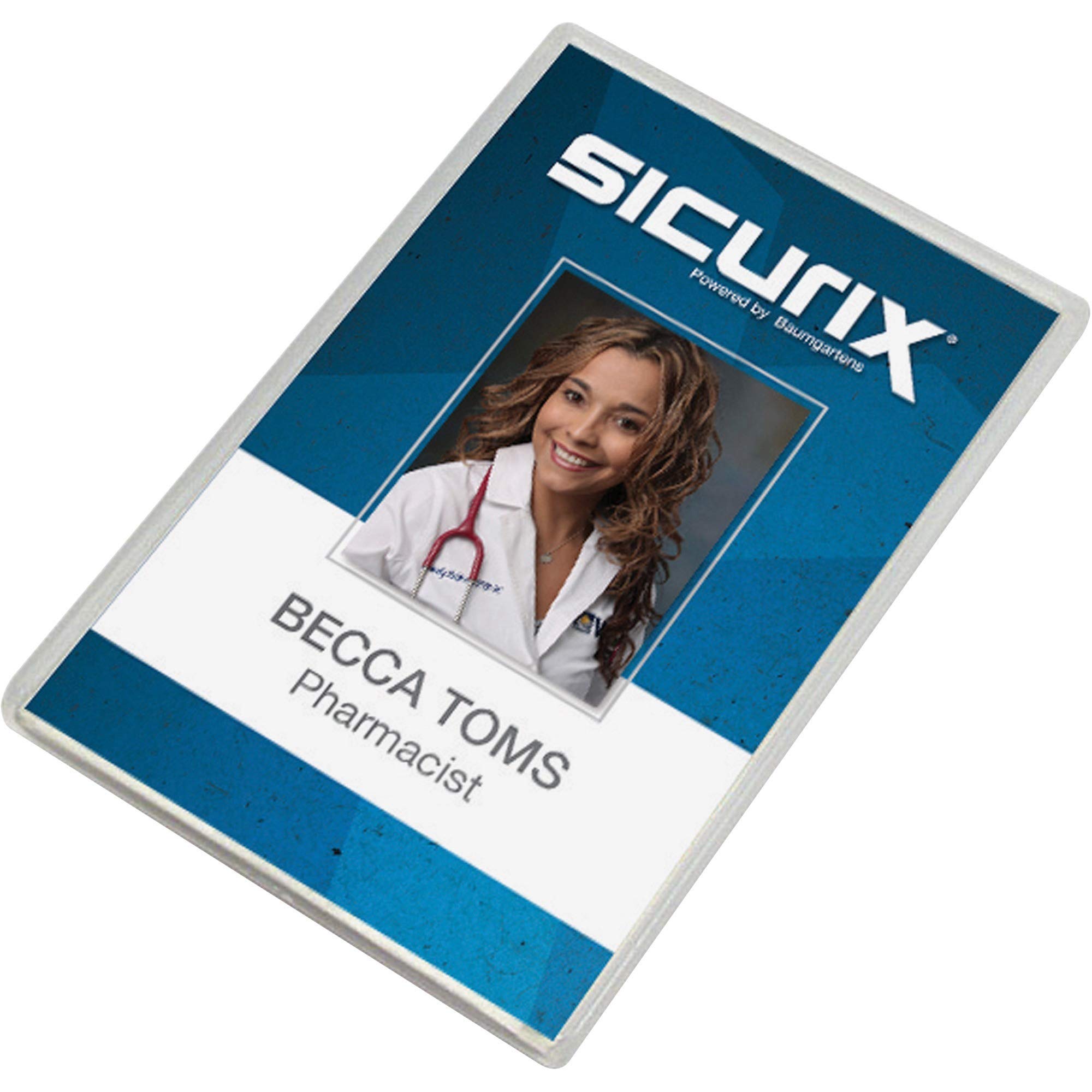SICURIX 25 Pack Clear Translucent ID Card Holder Badge Dispensers - Vertical Design for Easy Access (68120) - Perfect for Offices, Schools, Hospitals & Security Personnel