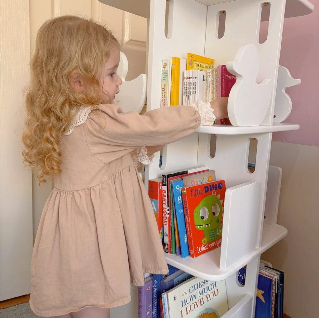 Montessori Rotating Bookcase for Kids - Wooden Bookshelf with 360° Rotation - Perfect for Classroom, Playroom & Nursery Organization