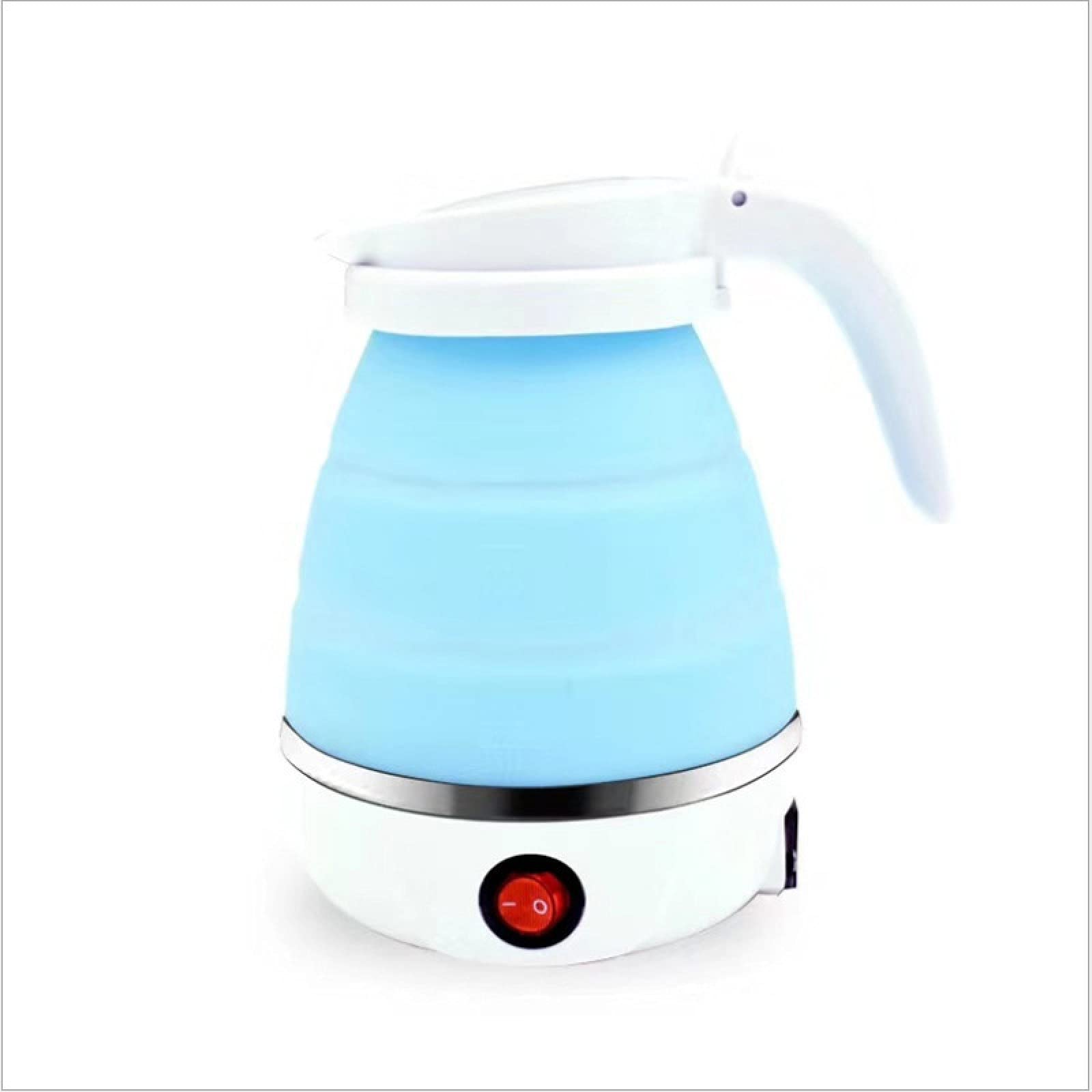 MEGMEE Silicone Electric Travel Kettle - Foldable, Portable, 110V Fast Boiling for Camping, Hiking, Office & Home Use (Blue)