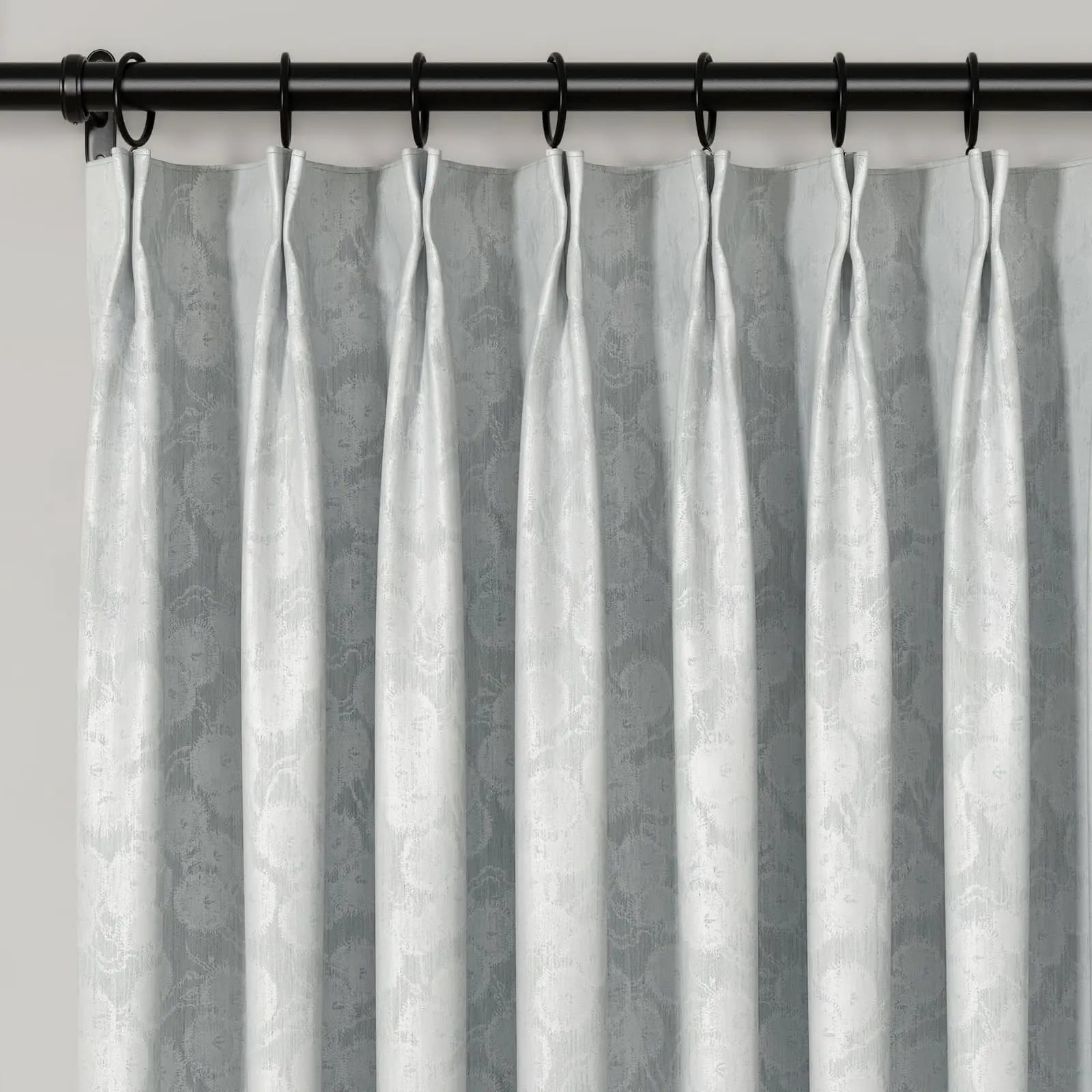 Lydia Daisy Jacquard Pleated Curtains - Elegant Floral Window Drapes for Living Room & Bedroom Decor