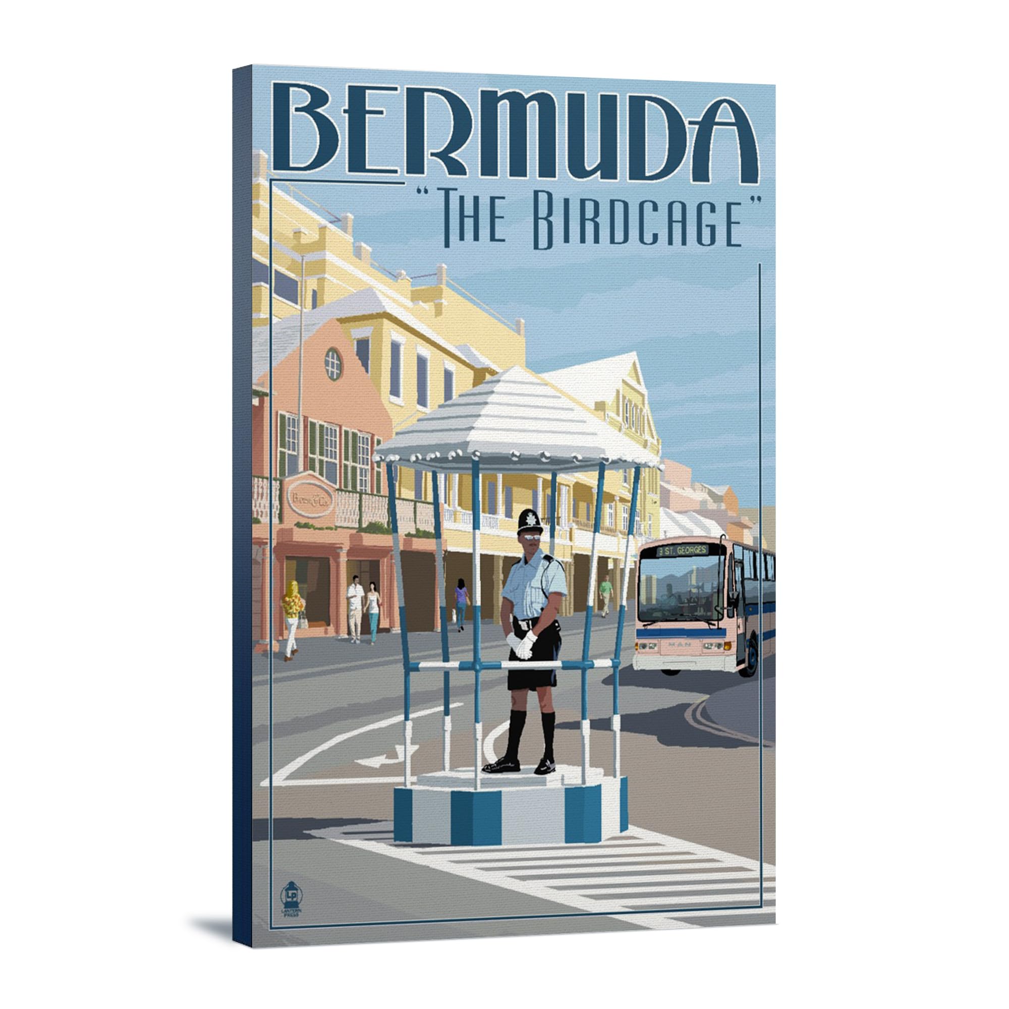 Lantern Press Bermuda The Birdcage - 16x24 Wrapped Canvas Wall Art Decor for Living Room, Bedroom & Office | Tropical Coastal Home Decor