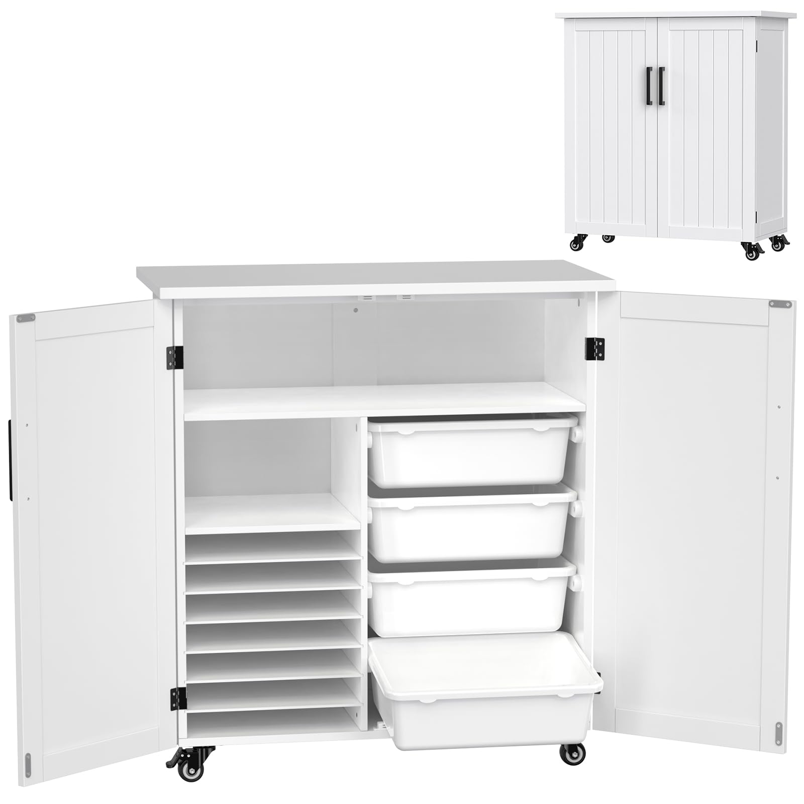 GDLF Rolling Craft Cart with Storage Drawers - 31.6
