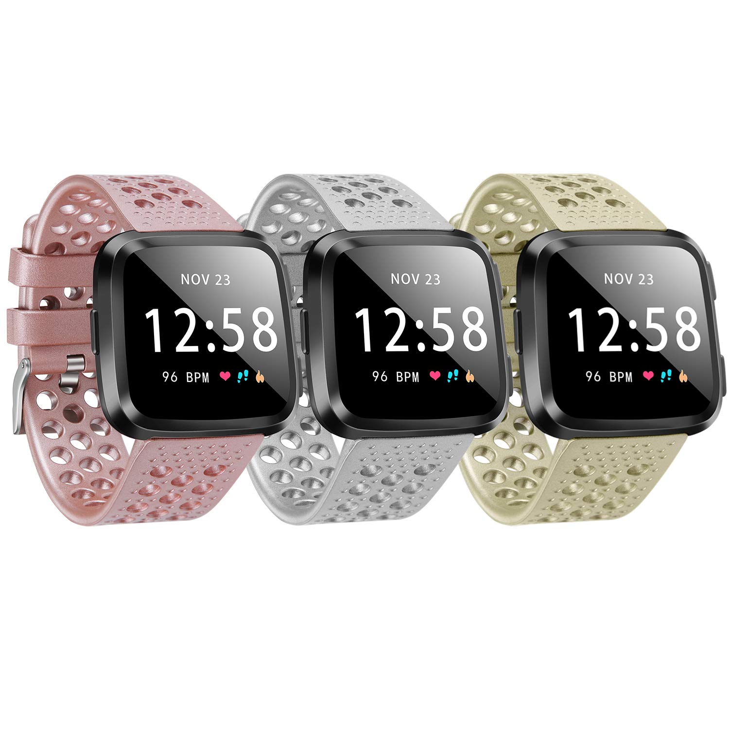 Breathable Sport Strap Bands for Fitbit Versa - Compatible with Versa Smart Fitness Watch for Women & Men (Small/Large) | Perfect for Running, Workouts & Daily Wear
