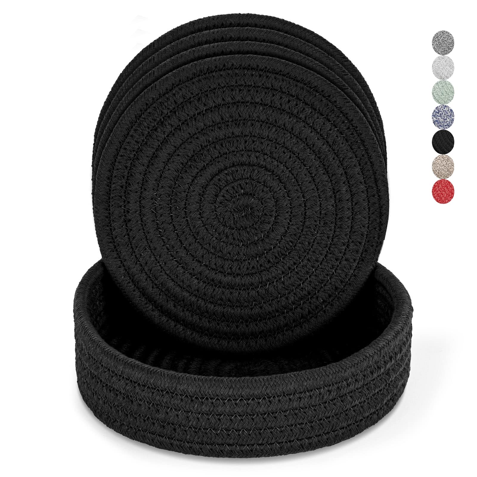 Heat-Resistant Cotton Trivets & Basket Set (4+1) for Hot Pots & Pans - Kitchen Essentials