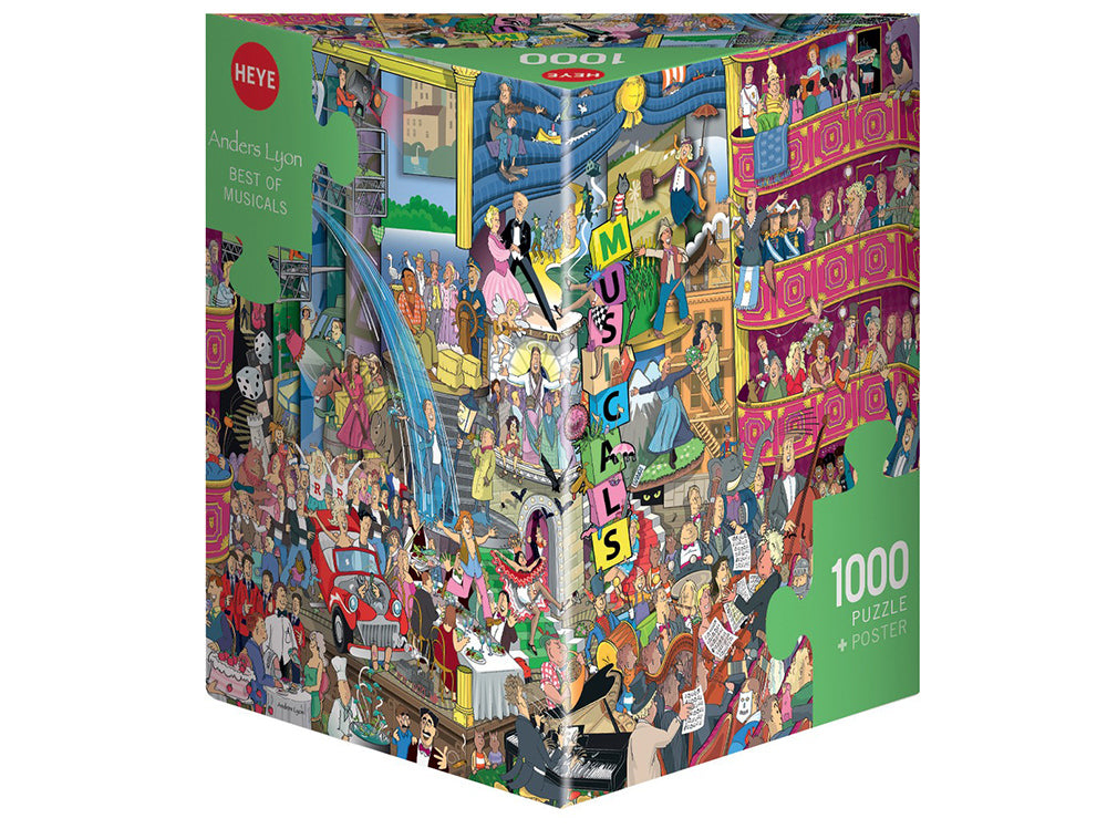 Heye 1000-Piece Triangle Jigsaw Puzzle - Best of Musicals Collection | Perfect for Family Game Night & Puzzle Enthusiasts