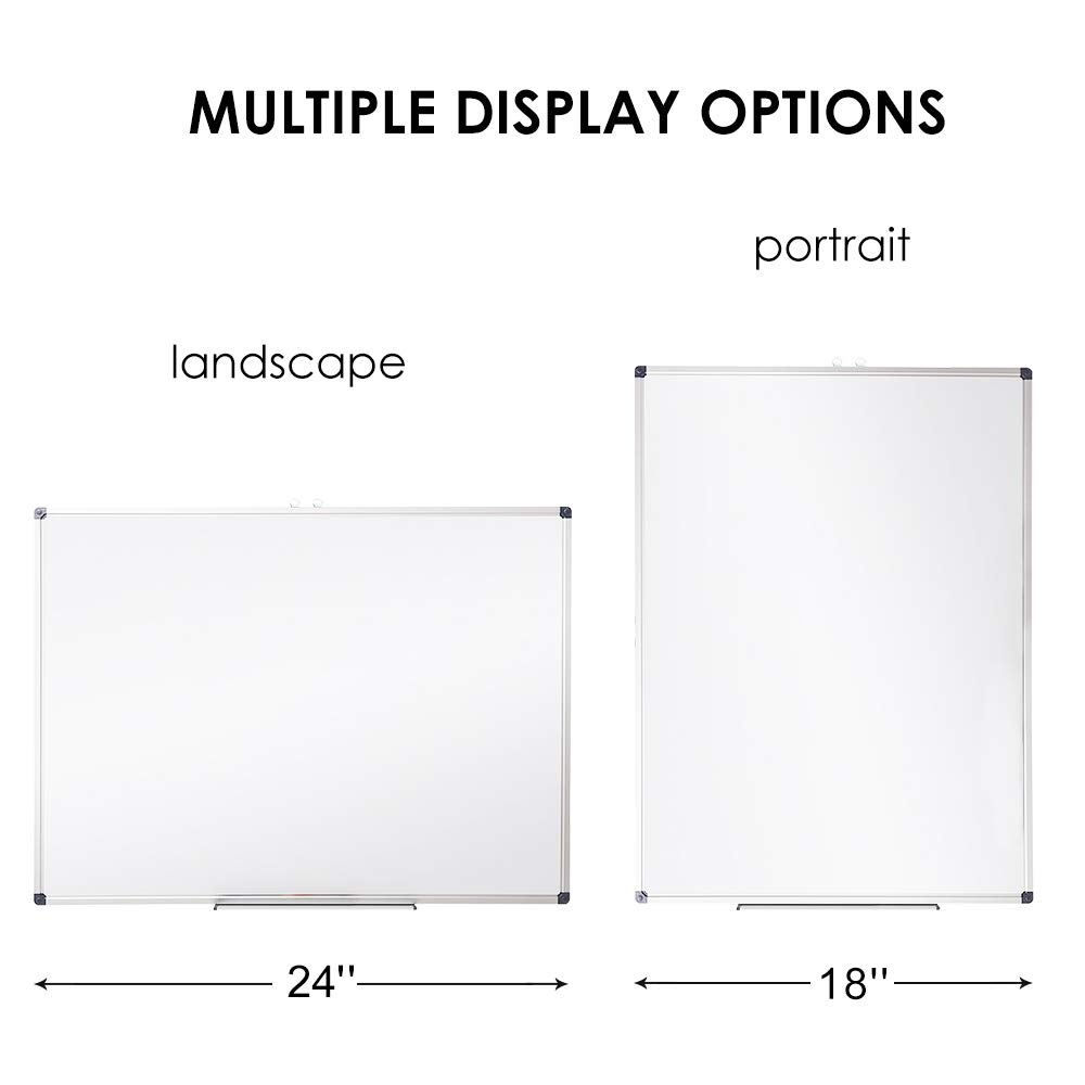 XIWODE 18x24 Inch Magnetic Dry Erase Whiteboard with Silver Aluminum Frame - Durable Wall Mounted Whiteboard for Home, School & Office - Perfect for Meetings, Classroom Teaching, and Home Organization