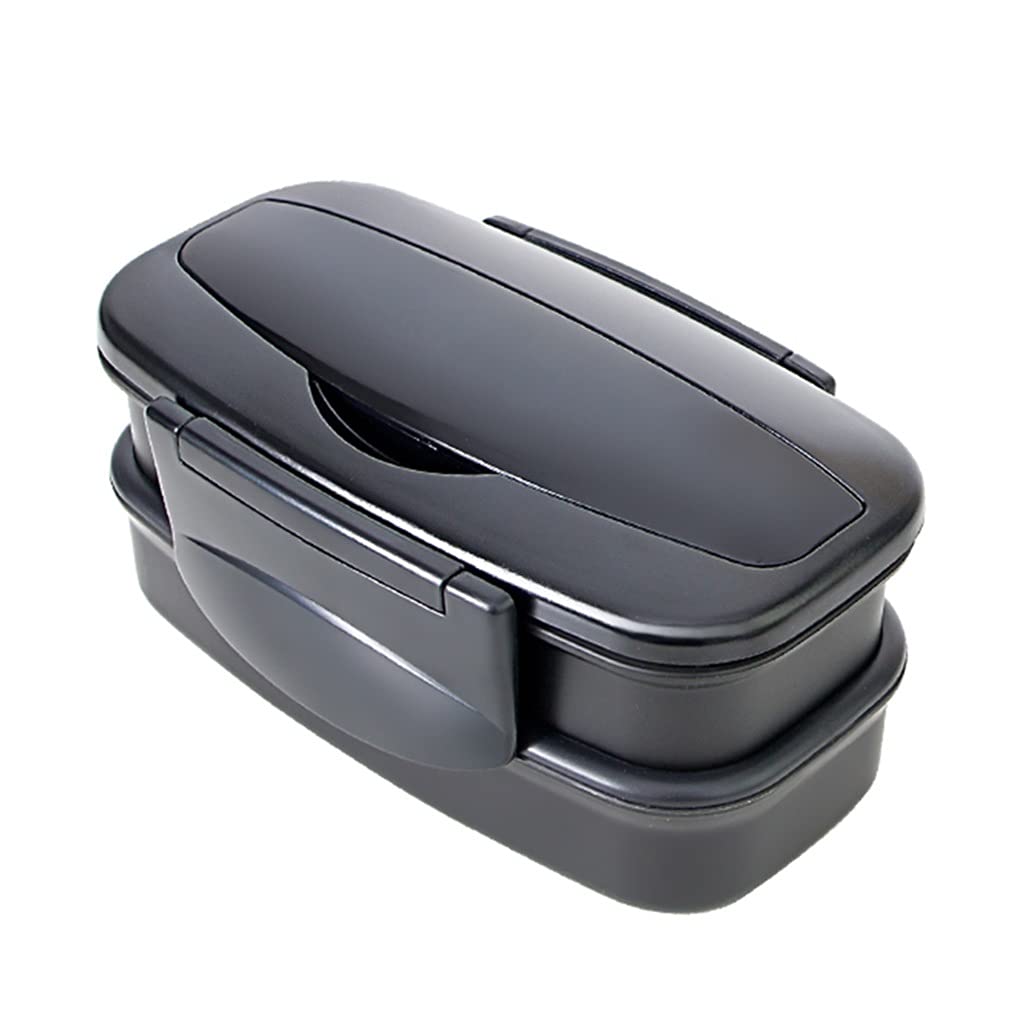 Portable Japanese-Style Microwave Bento Box - Divided Lunch Container with Cutlery for Office, School & Travel - 22.4x14.1x5.3cm Black - Perfect for Meal Prep, Healthy Eating & On-the-Go Dining