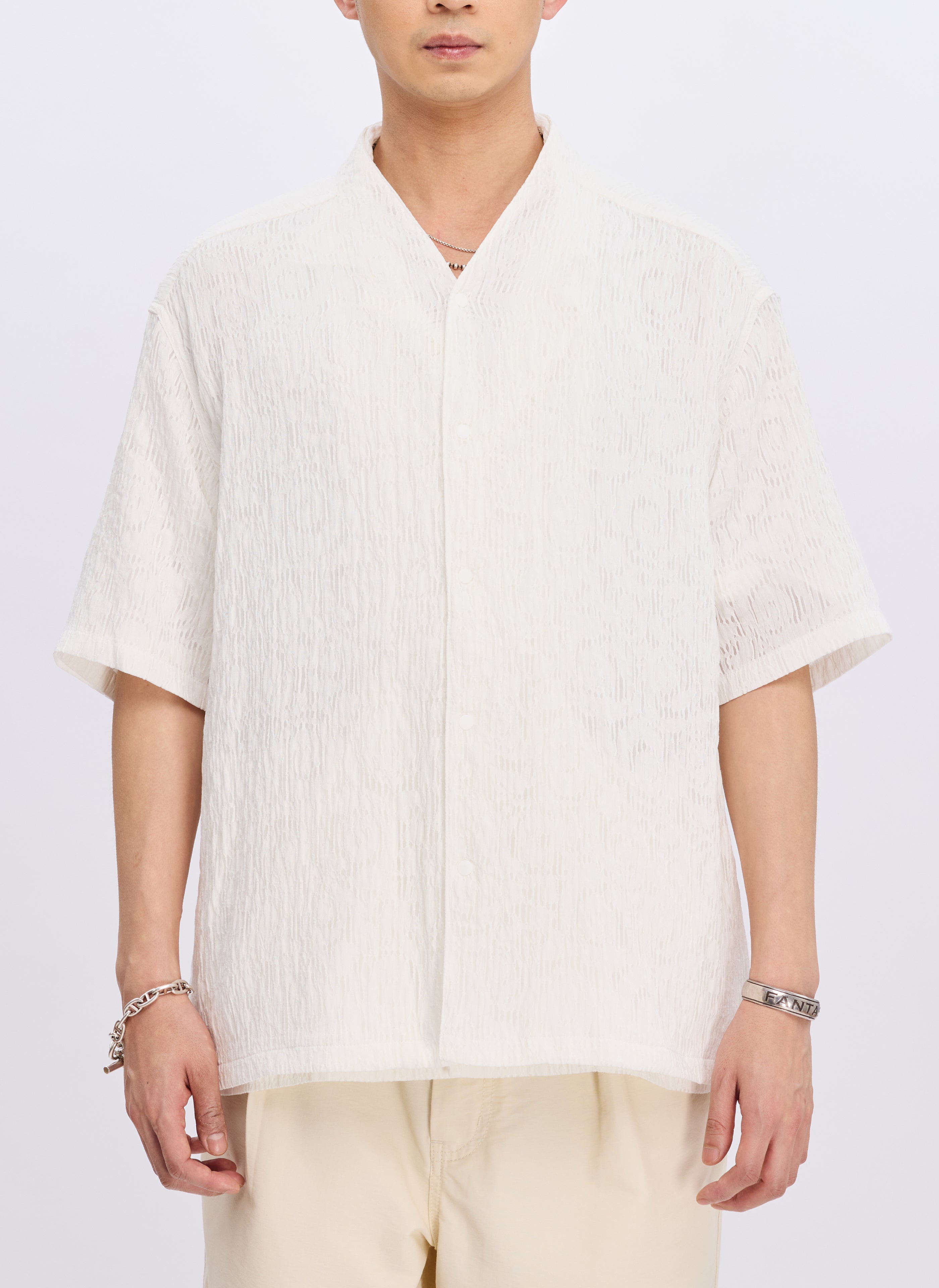 Vintage Distressed Rayon Nylon Oriental Shirt for Men - Asian Inspired Casual Button Up Shirt - Perfect for Boho Style, Summer Outfits & Cultural Events