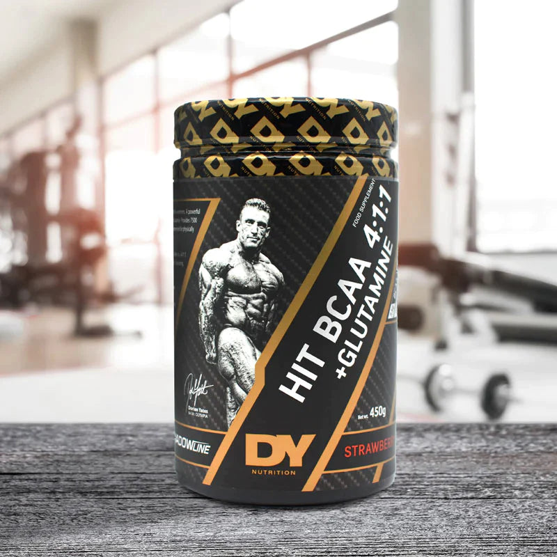 DY Nutrition Hit BCAA 4:1:1 + Glutamine 450g Powder - Branched Chain Amino Acids Supplement for Muscle Recovery & Growth - Pre Workout & Post Workout Drink Mix for Athletes & Bodybuilders