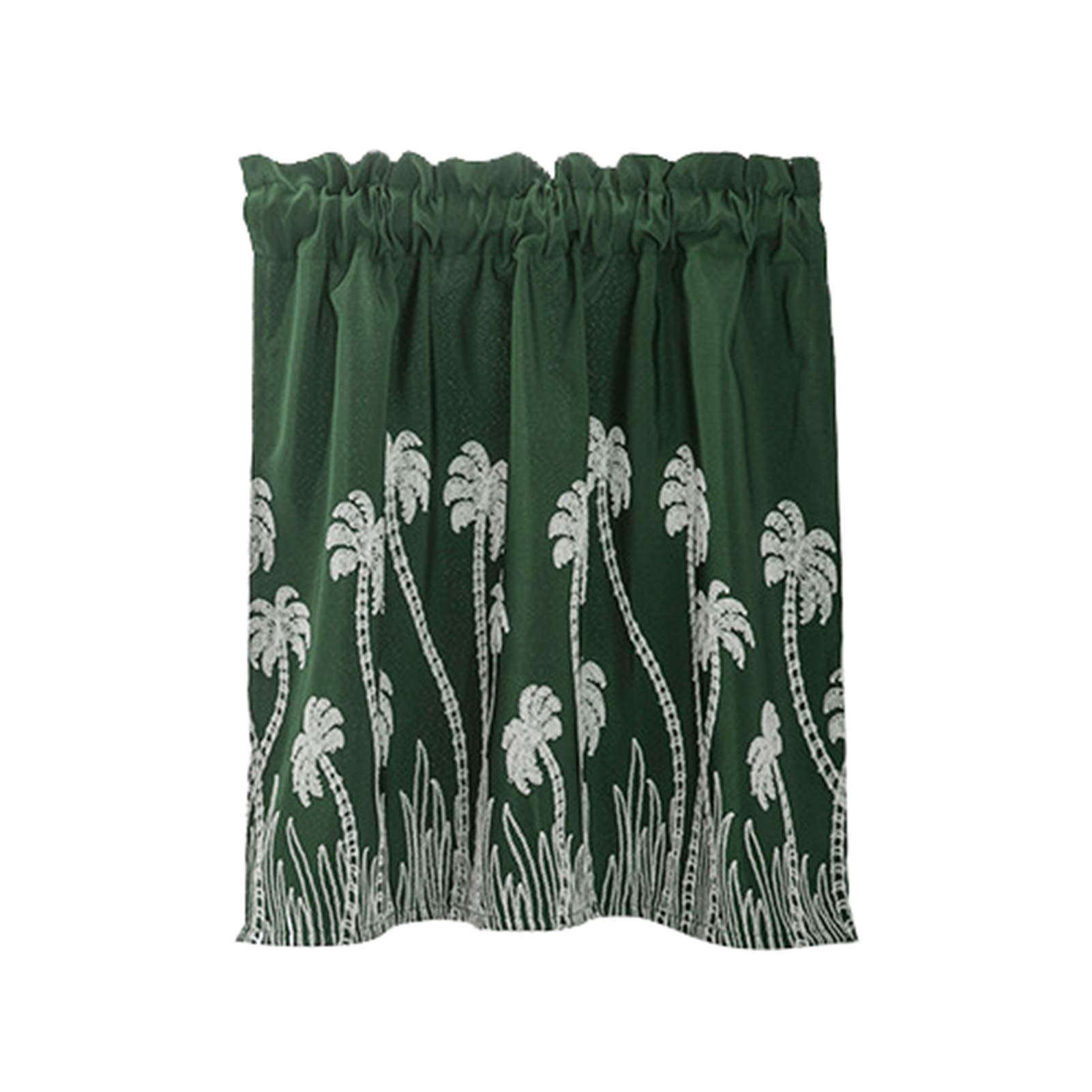 SONGBIRDTH Tree Grass Pastoral Cafe Style Short Curtain - Green Window Valance for Kitchen, Bedroom & Living Room - Natural Home Decor with Scenic View - Perfect for Farmhouse, Cottage & Boho Style Rooms